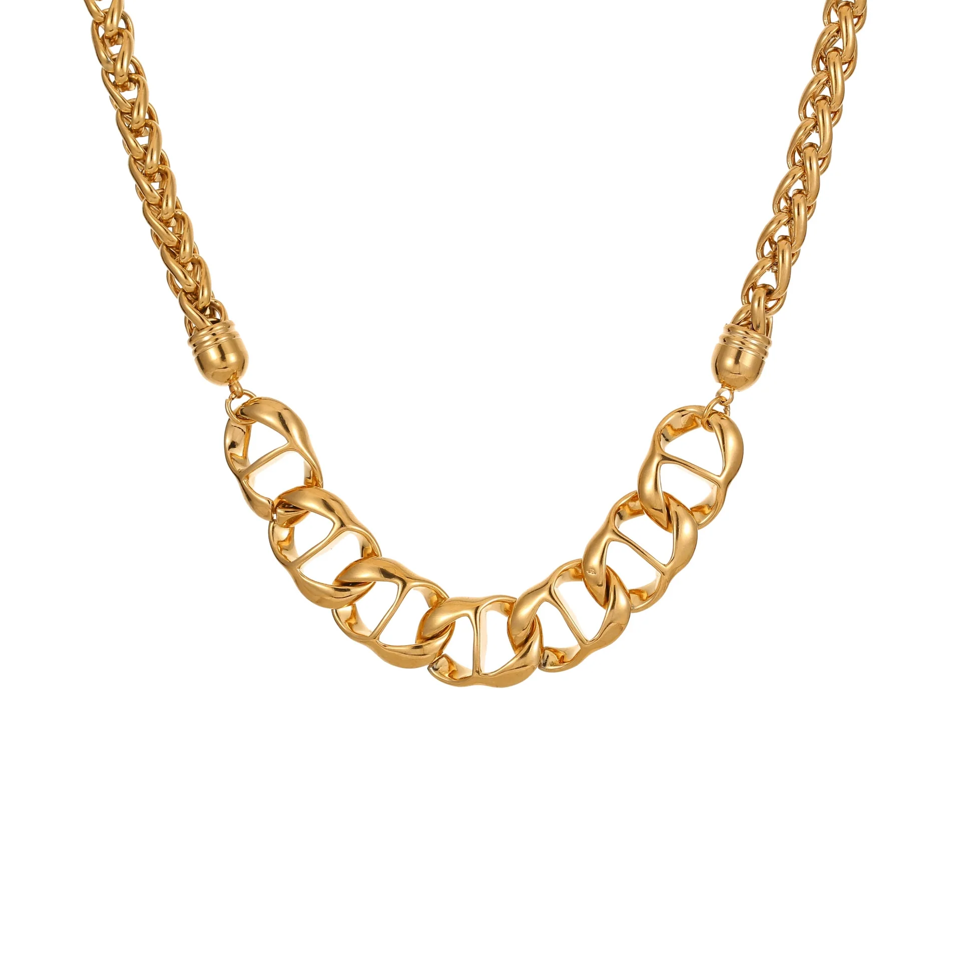 Wholesale Women's Geometric Stainless Steel Electroplated Necklace For Autumn And Winter - Image 4