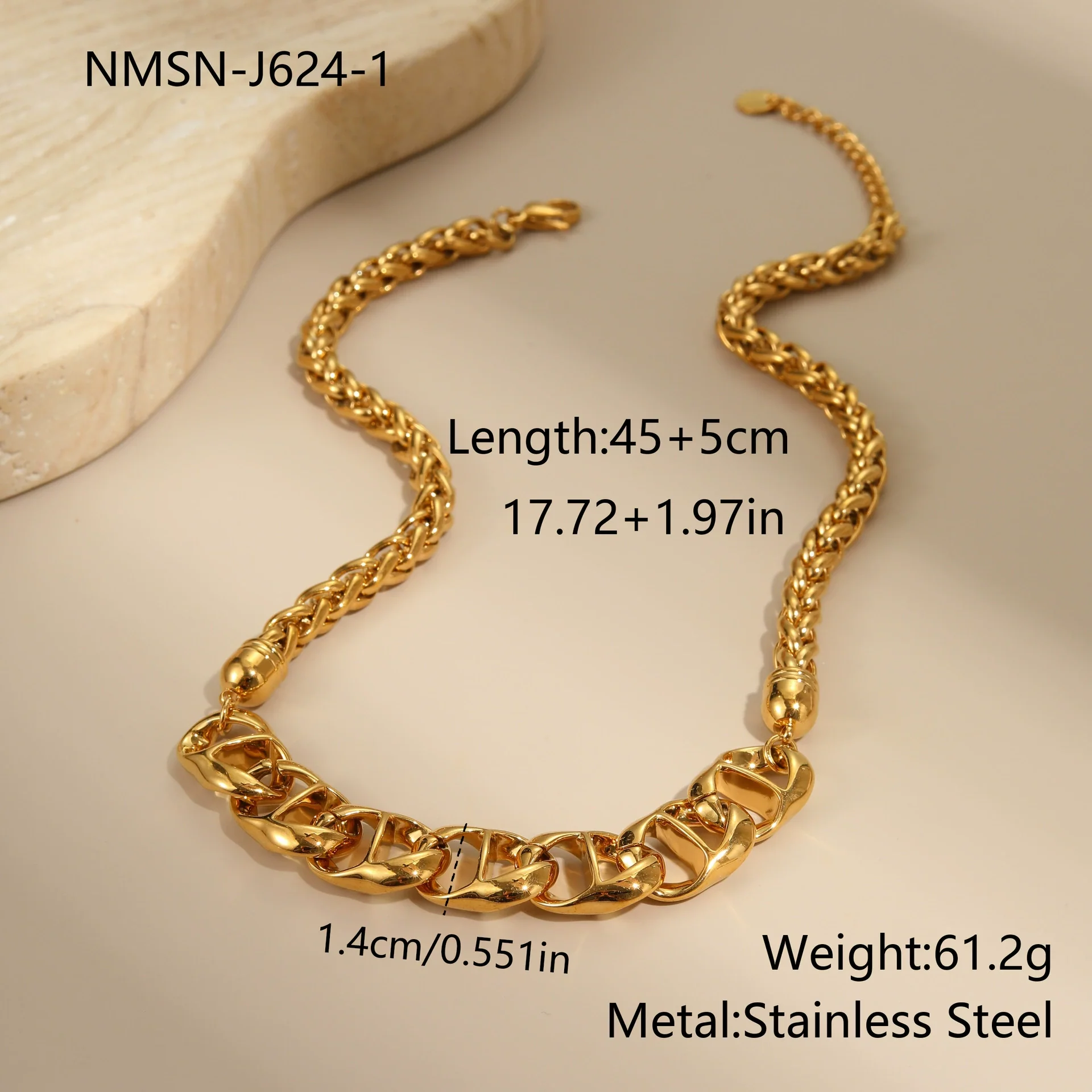 Wholesale Women's Geometric Stainless Steel Electroplated Necklace For Autumn And Winter - Image 5