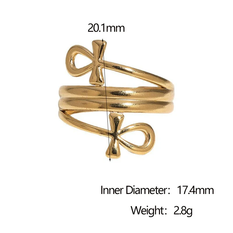 Wholesale Women's Geometric Stainless Steel Electroplated Open Ring Jewelry - Image 5