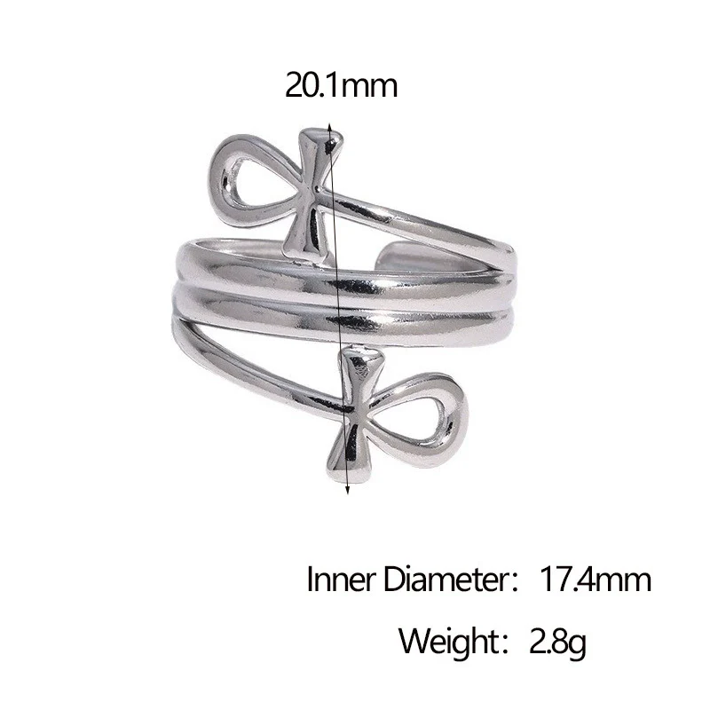 Wholesale Women's Geometric Stainless Steel Electroplated Open Ring Jewelry - Image 6