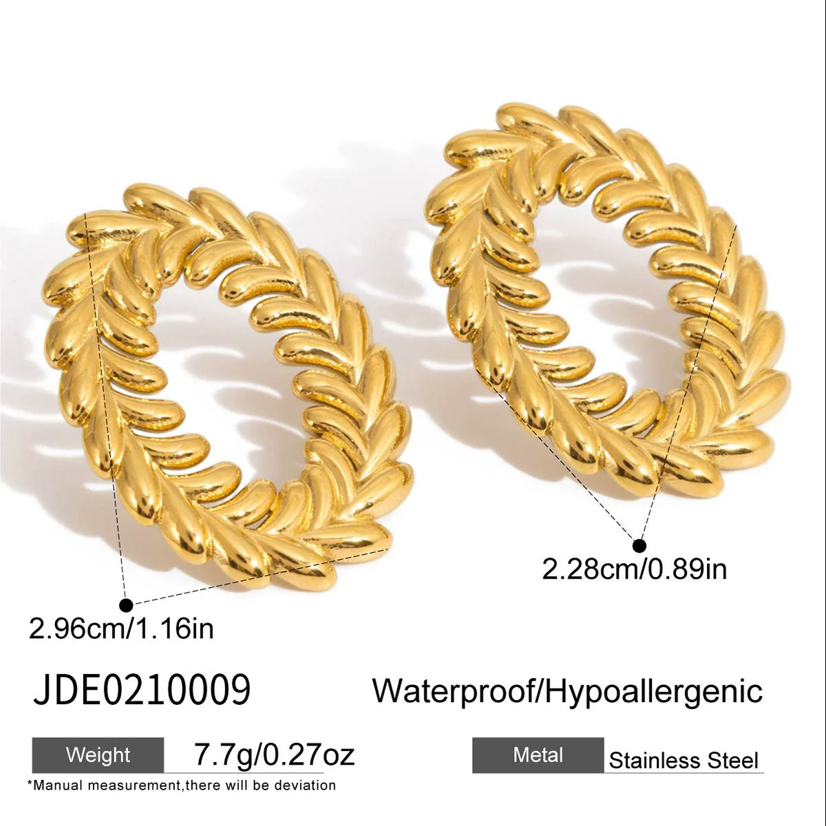 Wholesale Women's Geometric Stainless Steel Electroplated Oshaped Earrings Fashion Retro Jewelry - Image 6