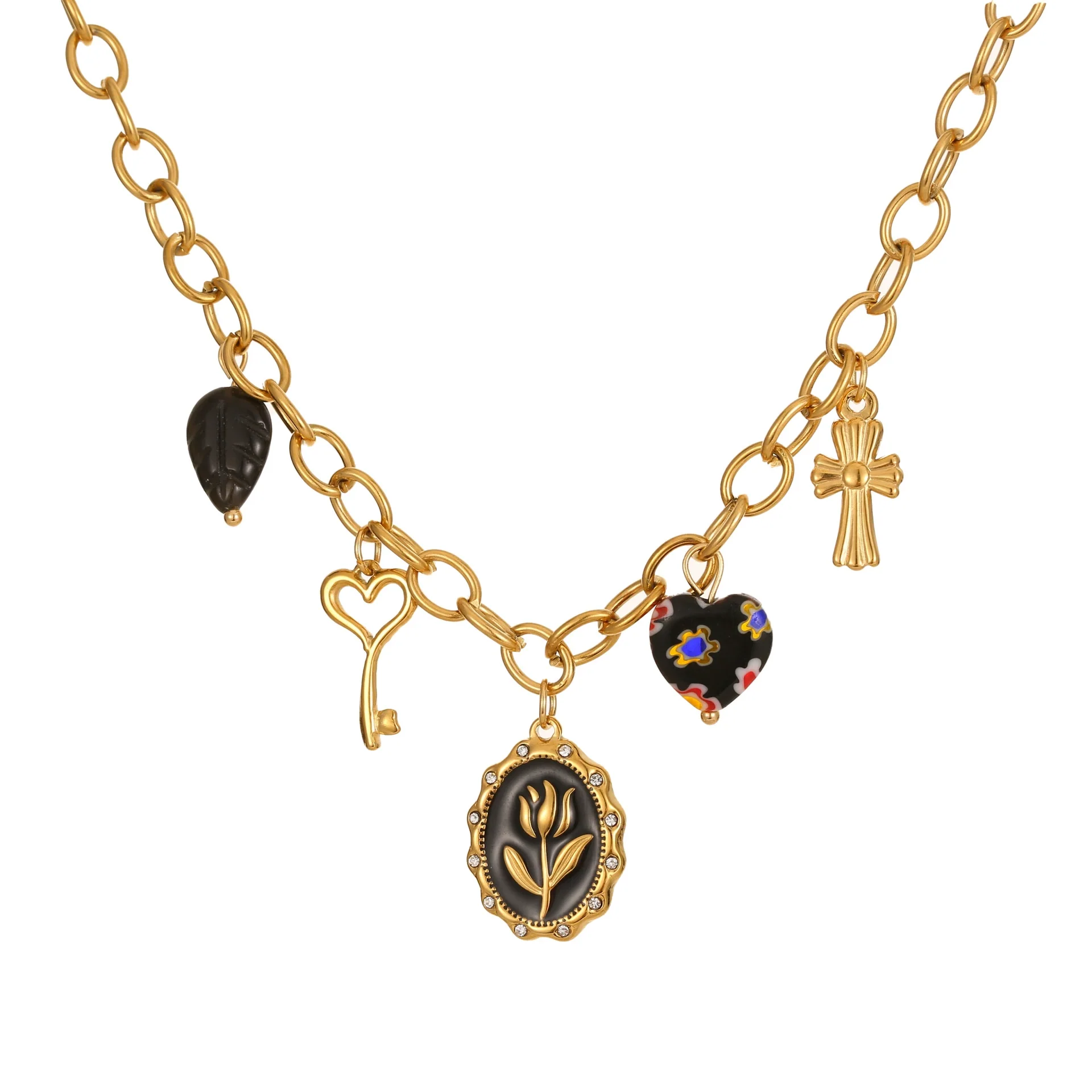 Wholesale Women's Geometric Stainless Steel Electroplated Pendant Necklace For Autumn And Winter - Image 4