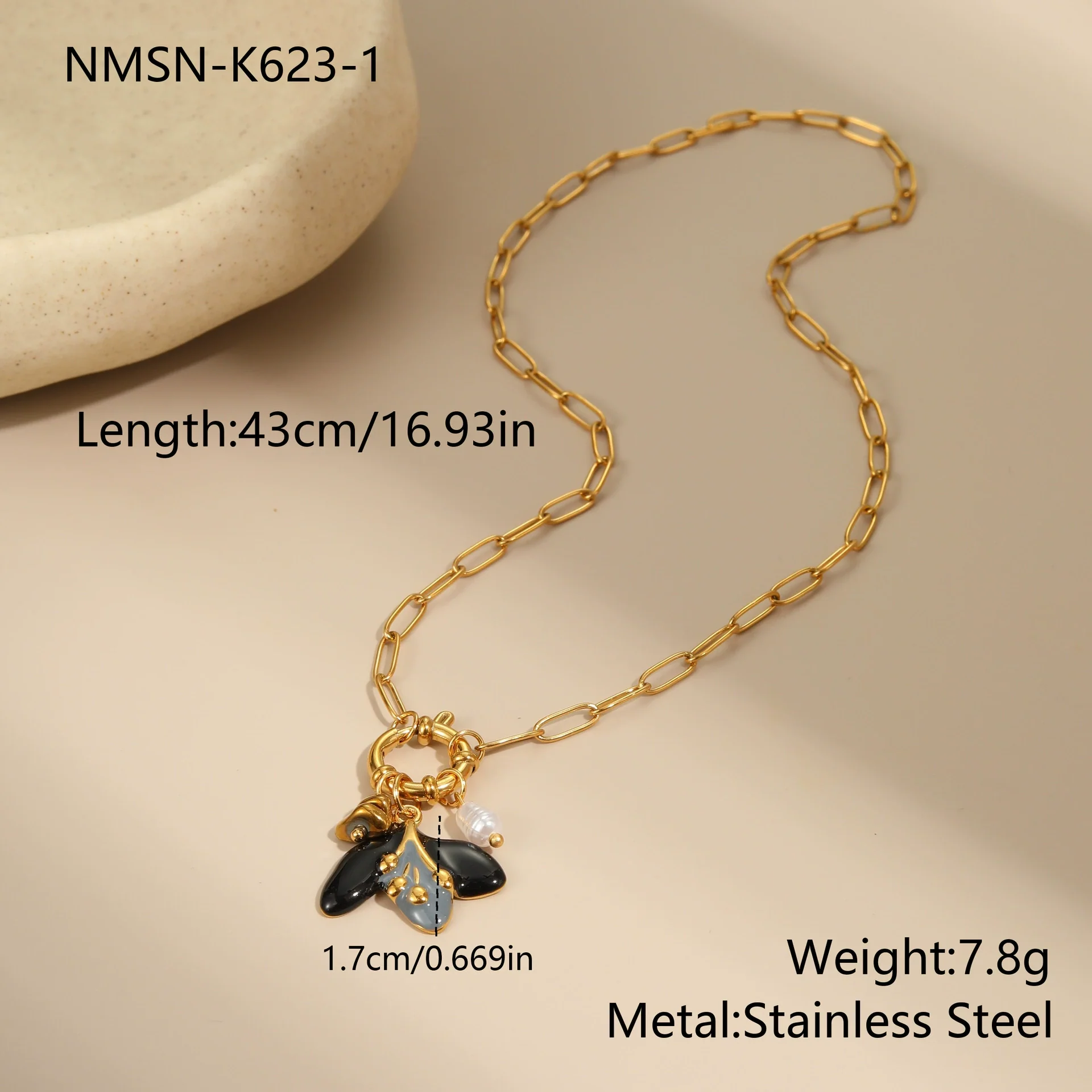 Wholesale Women's Geometric Stainless Steel Electroplated Pendant Necklace For Autumn And Winter - Image 5