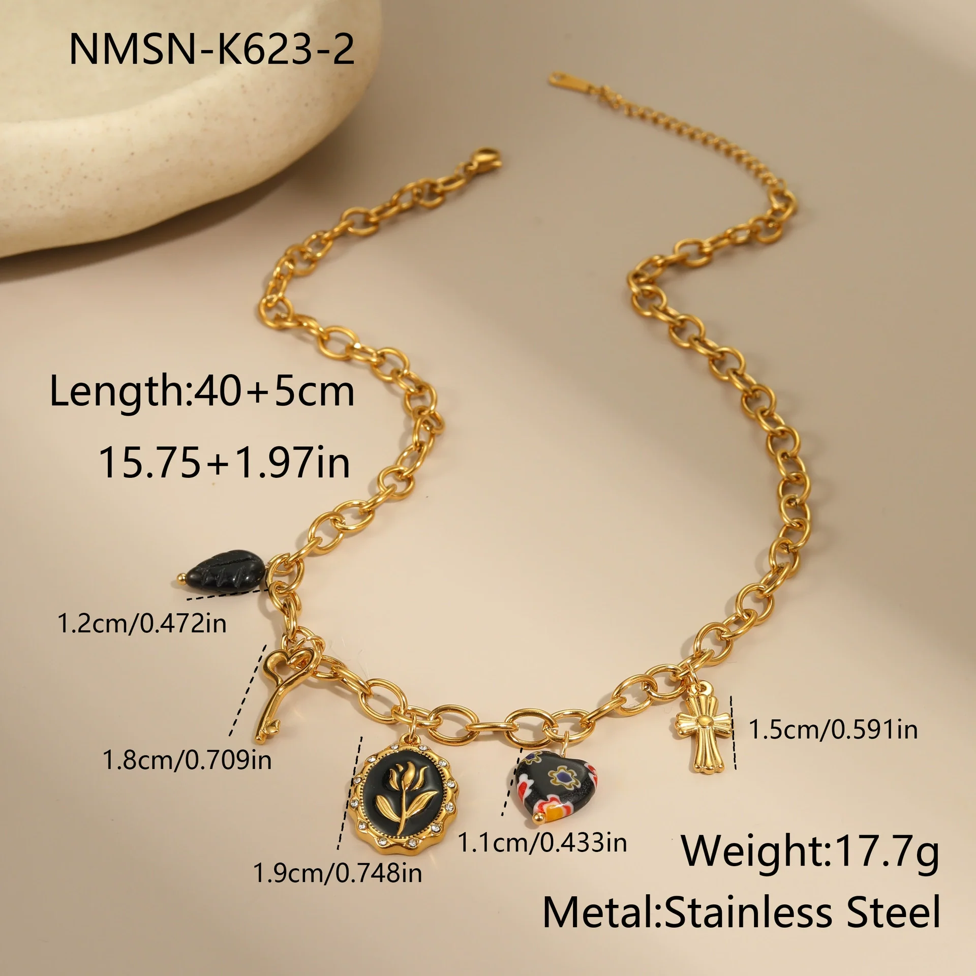 Wholesale Women's Geometric Stainless Steel Electroplated Pendant Necklace For Autumn And Winter - Image 6