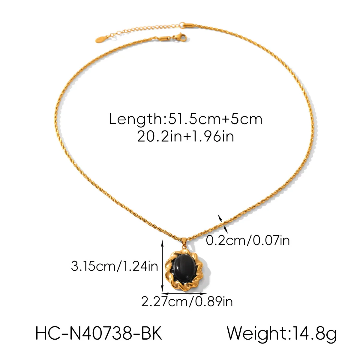 Wholesale Women's Geometric Stainless Steel Electroplated Pendant Necklace With Twist Chain - Image 11