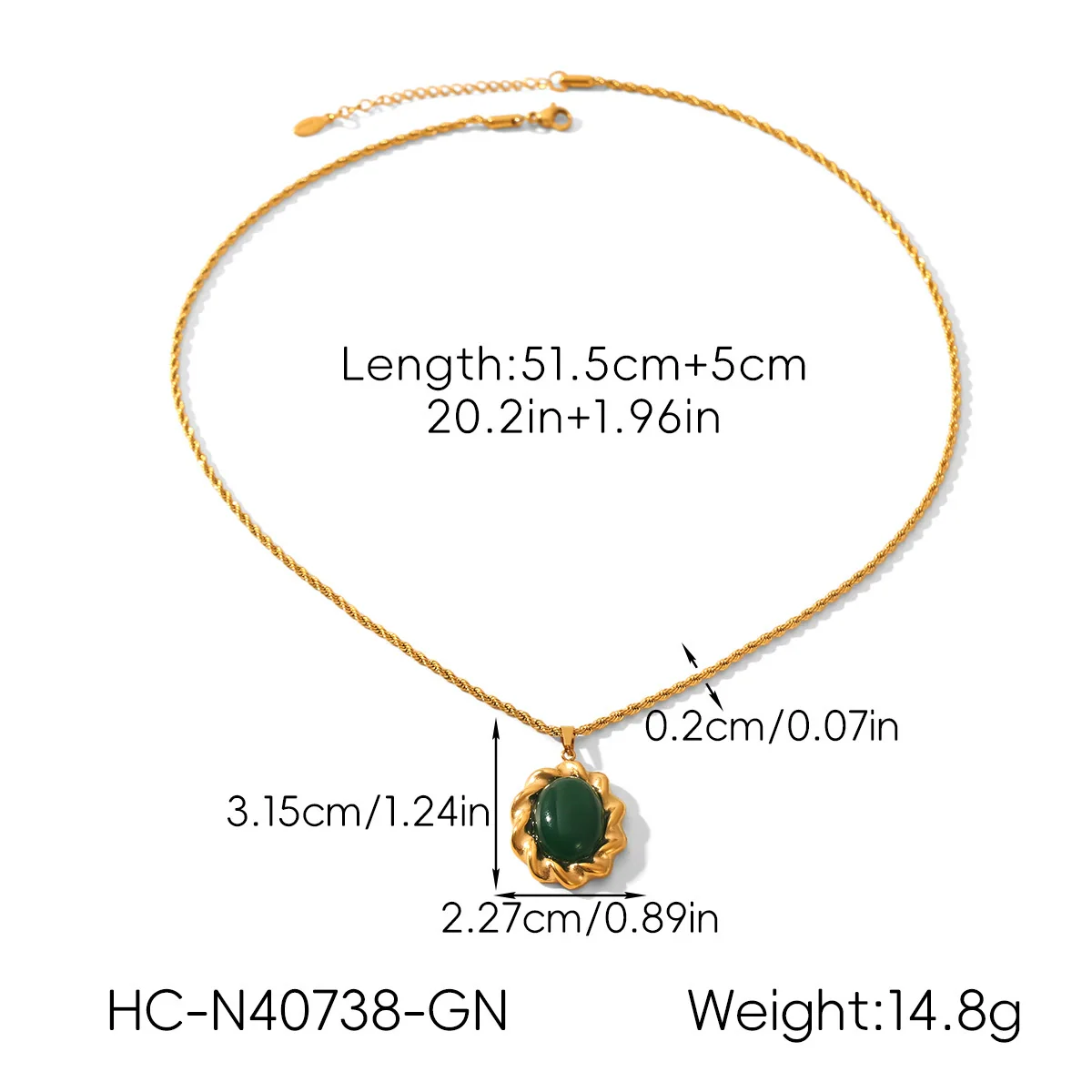 Wholesale Women's Geometric Stainless Steel Electroplated Pendant Necklace With Twist Chain - Image 13