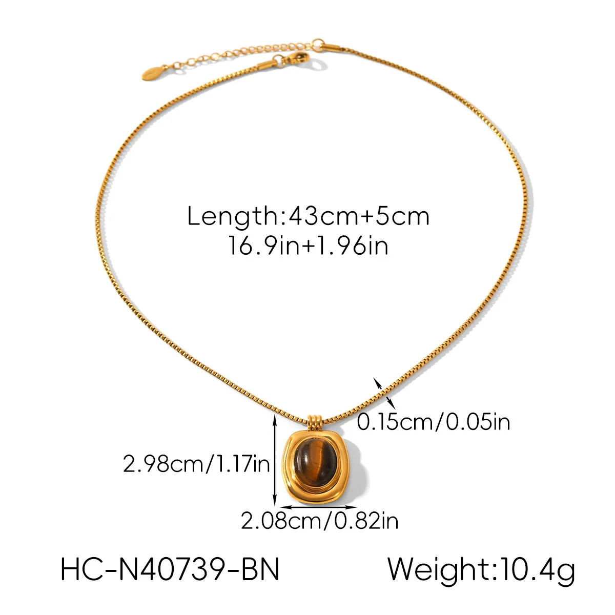 Wholesale Women's Geometric Stainless Steel Electroplated Pendant Necklace With Twist Chain - Image 14