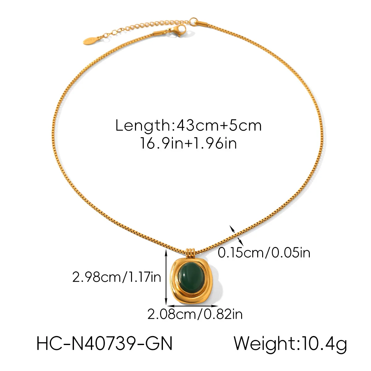 Wholesale Women's Geometric Stainless Steel Electroplated Pendant Necklace With Twist Chain - Image 15