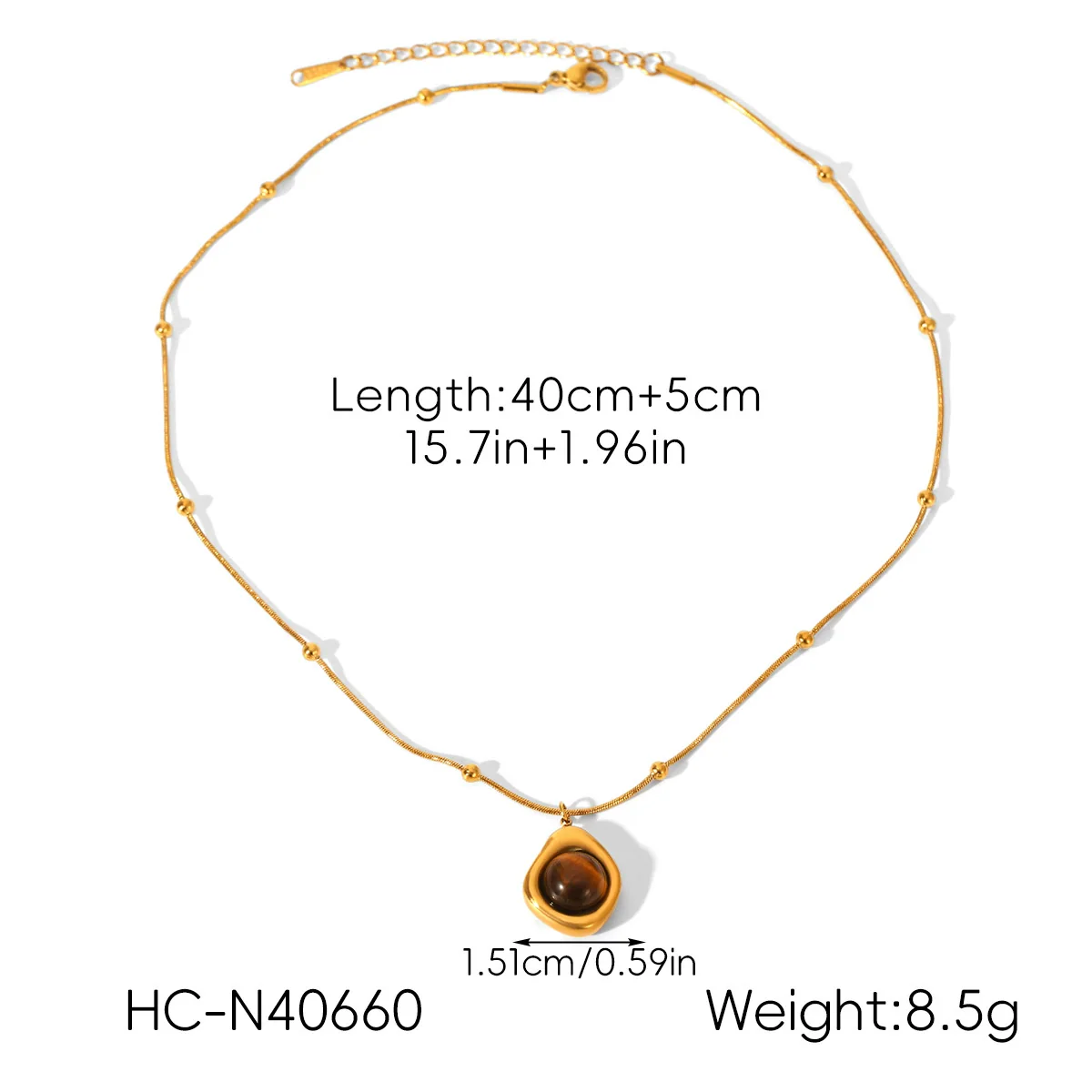 Wholesale Women's Geometric Stainless Steel Electroplated Pendant Necklace With Twist Chain - Image 17