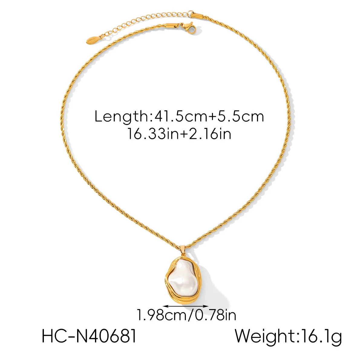 Wholesale Women's Geometric Stainless Steel Electroplated Pendant Necklace With Twist Chain - Image 6
