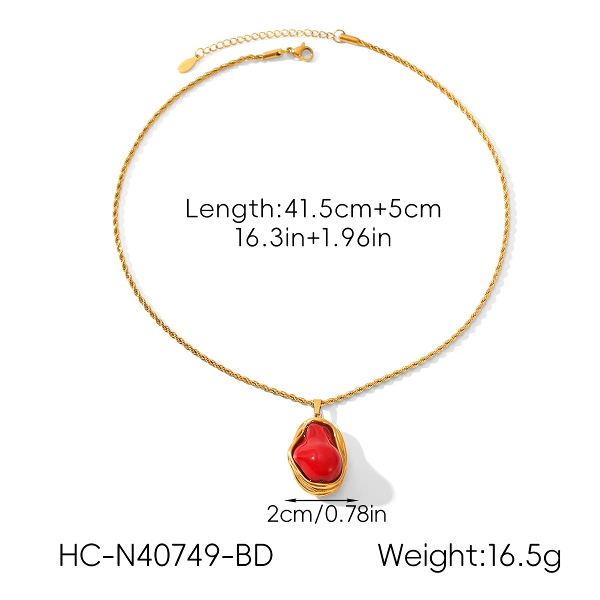 Wholesale Women's Geometric Stainless Steel Electroplated Pendant Necklace With Twist Chain - Image 7