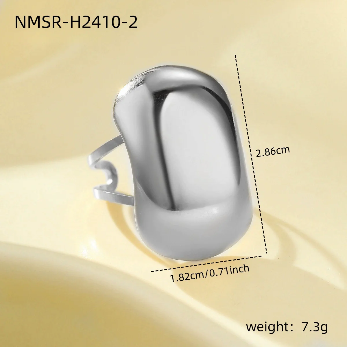 Wholesale Women's Geometric Stainless Steel Electroplated Ring - Image 10