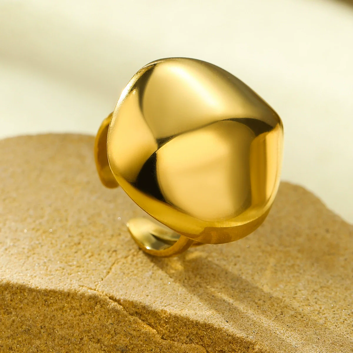 Wholesale Women's Geometric Stainless Steel Electroplated Ring - Image 4