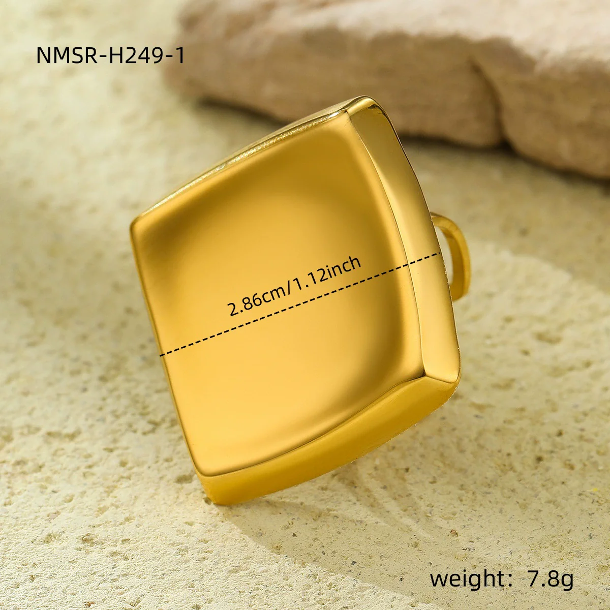 Wholesale Women's Geometric Stainless Steel Electroplated Ring - Image 6