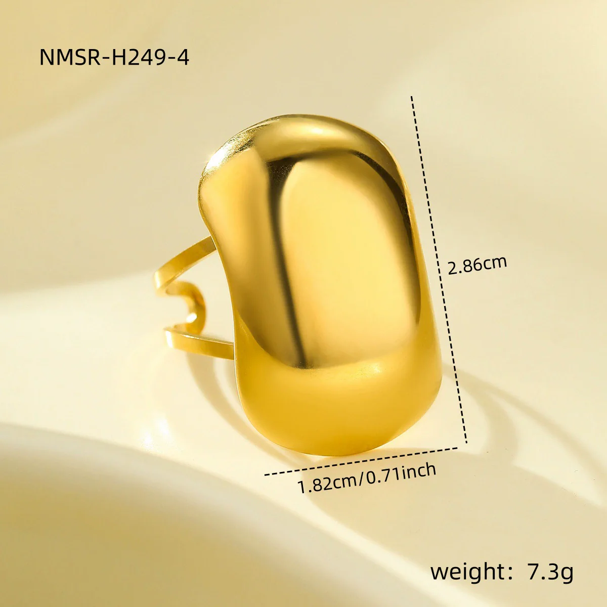 Wholesale Women's Geometric Stainless Steel Electroplated Ring - Image 9