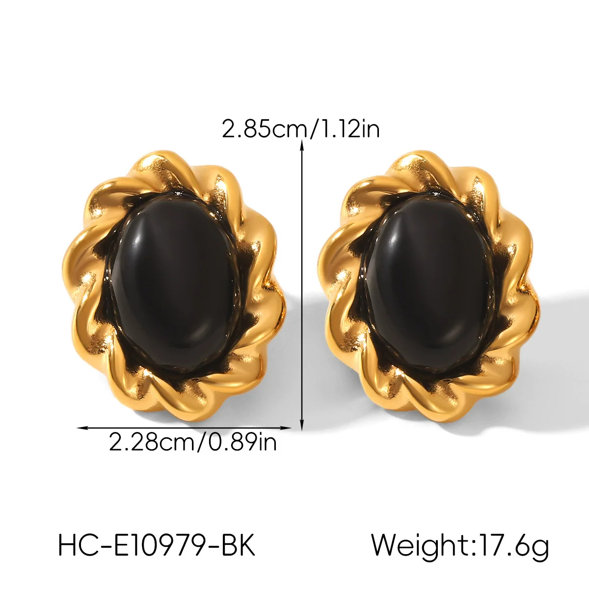 Wholesale Women's Geometric Stainless Steel Electroplated Stud Earrings Vintage Luxury Jewelry - Image 12