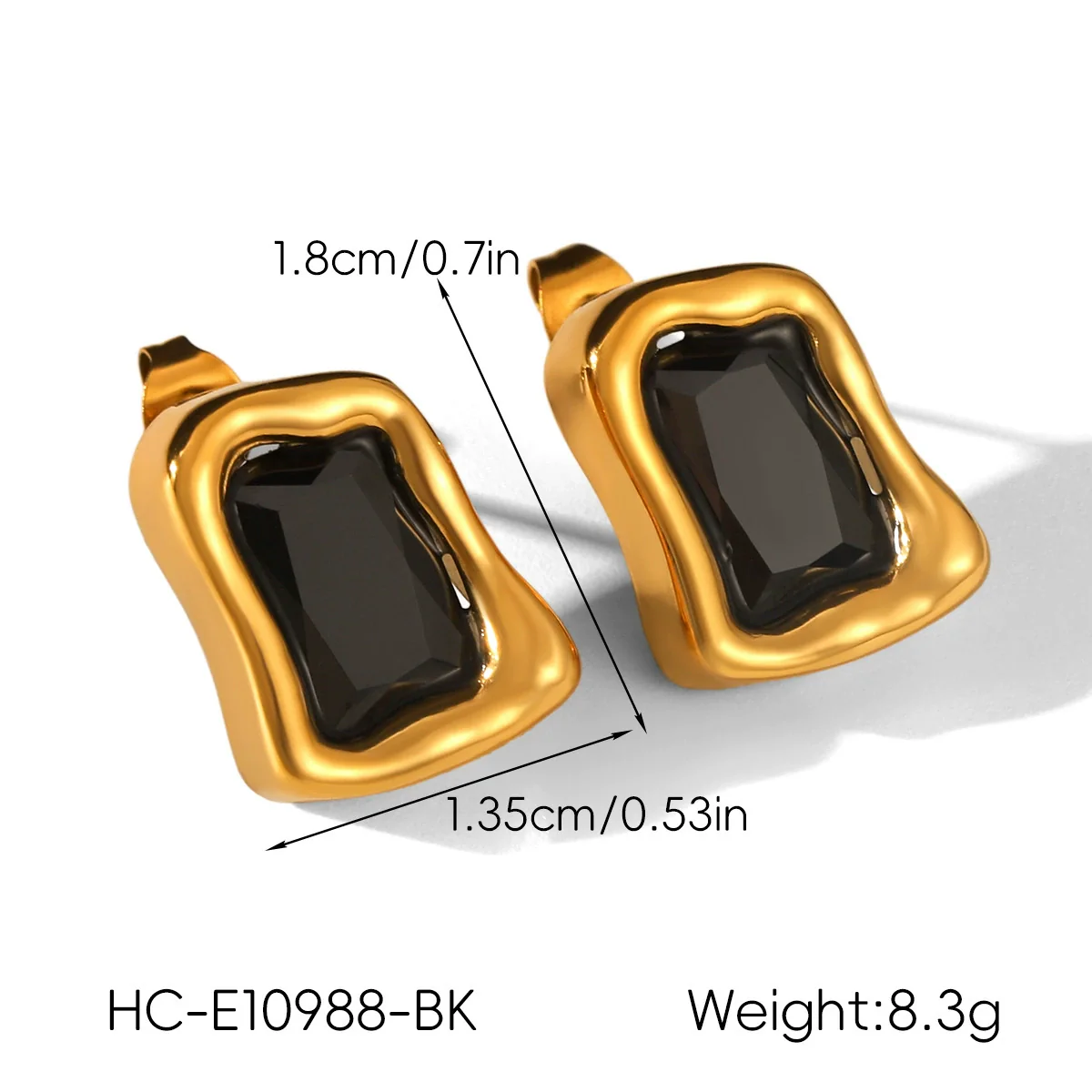 Wholesale Women's Geometric Stainless Steel Electroplated Stud Earrings Vintage Luxury Jewelry - Image 24