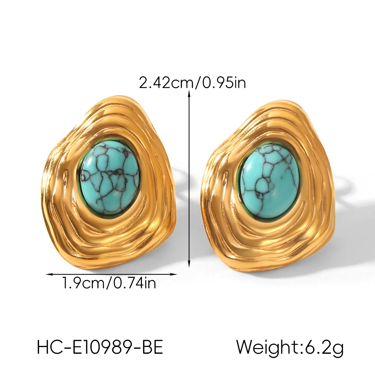 Wholesale Women's Geometric Stainless Steel Electroplated Stud Earrings Vintage Luxury Jewelry - Image 27