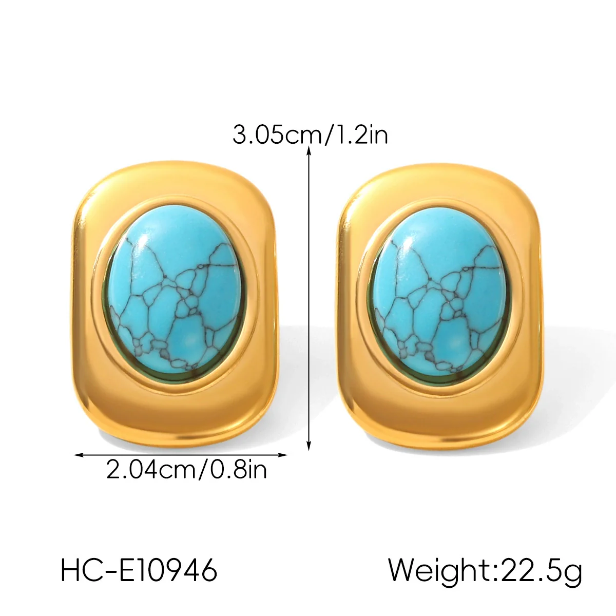 Wholesale Women's Geometric Stainless Steel Electroplated Stud Earrings Vintage Luxury Jewelry - Image 6