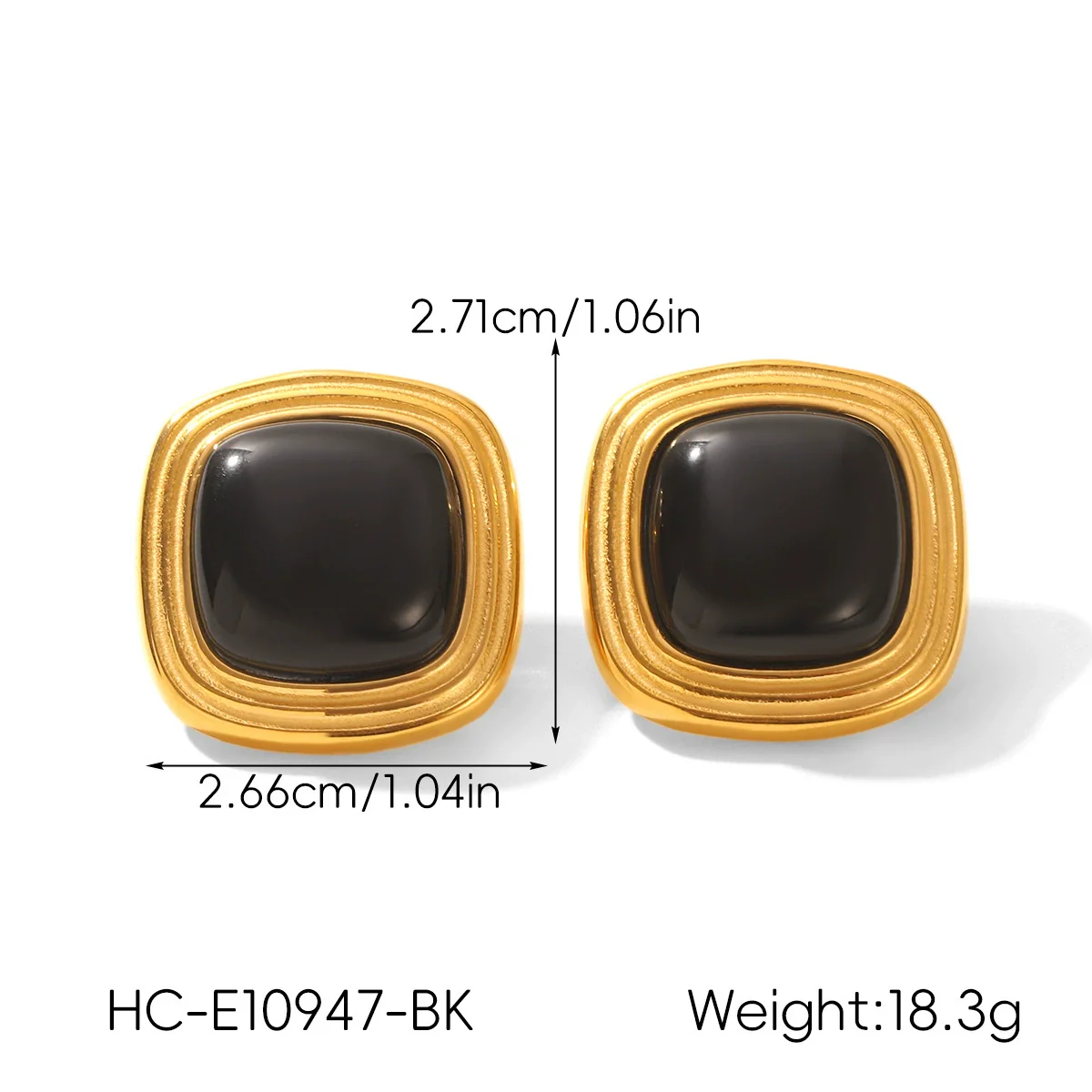 Wholesale Women's Geometric Stainless Steel Electroplated Stud Earrings Vintage Luxury Jewelry - Image 7