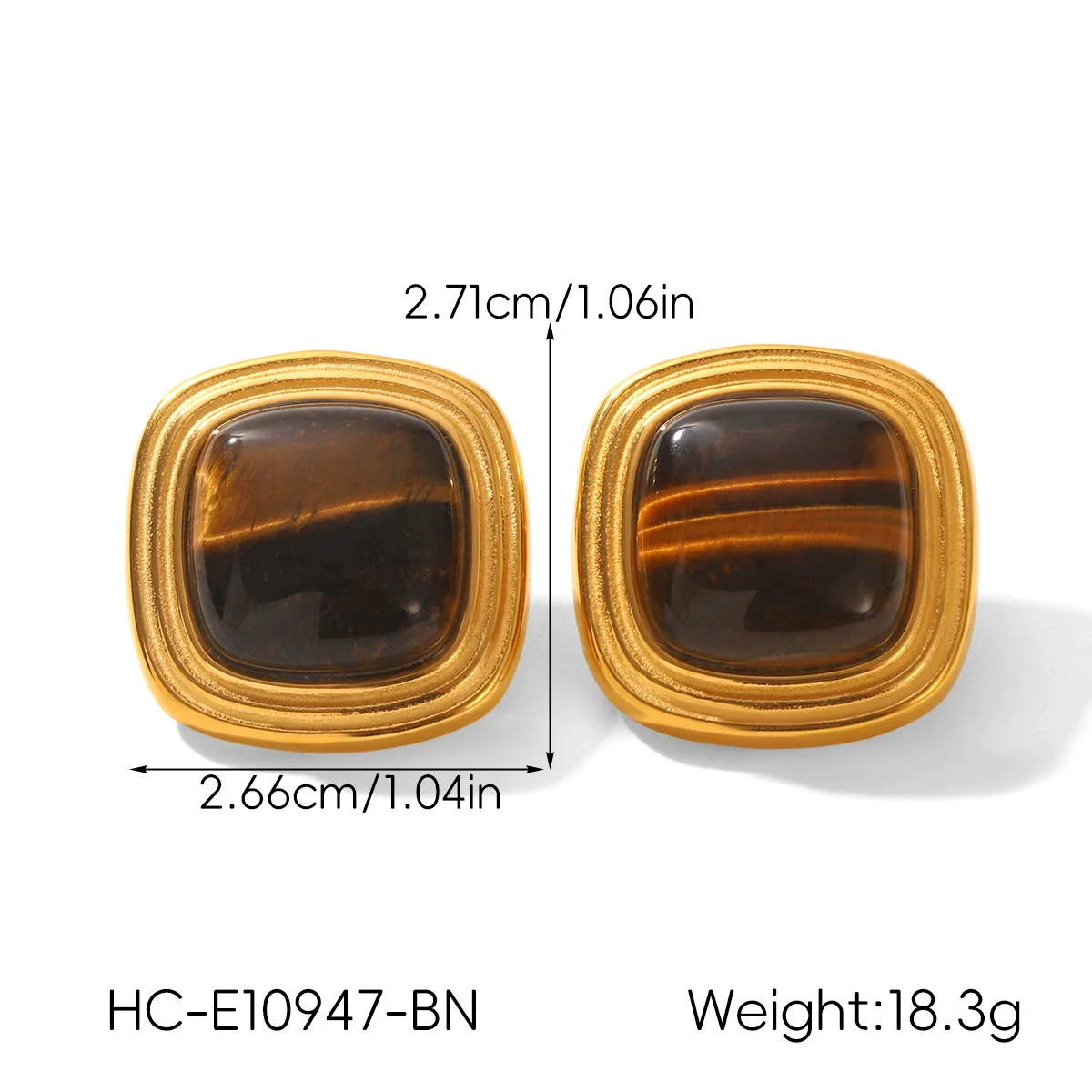 Wholesale Women's Geometric Stainless Steel Electroplated Stud Earrings Vintage Luxury Jewelry - Image 8
