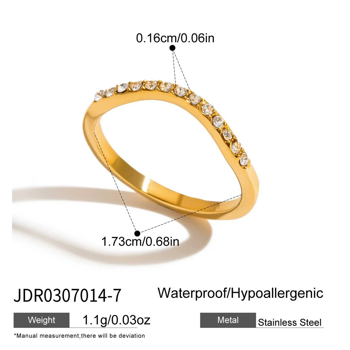 Wholesale Women's Geometric Stainless Steel Electroplated Zircon Ring Trendy Hand Jewelry - Image 10