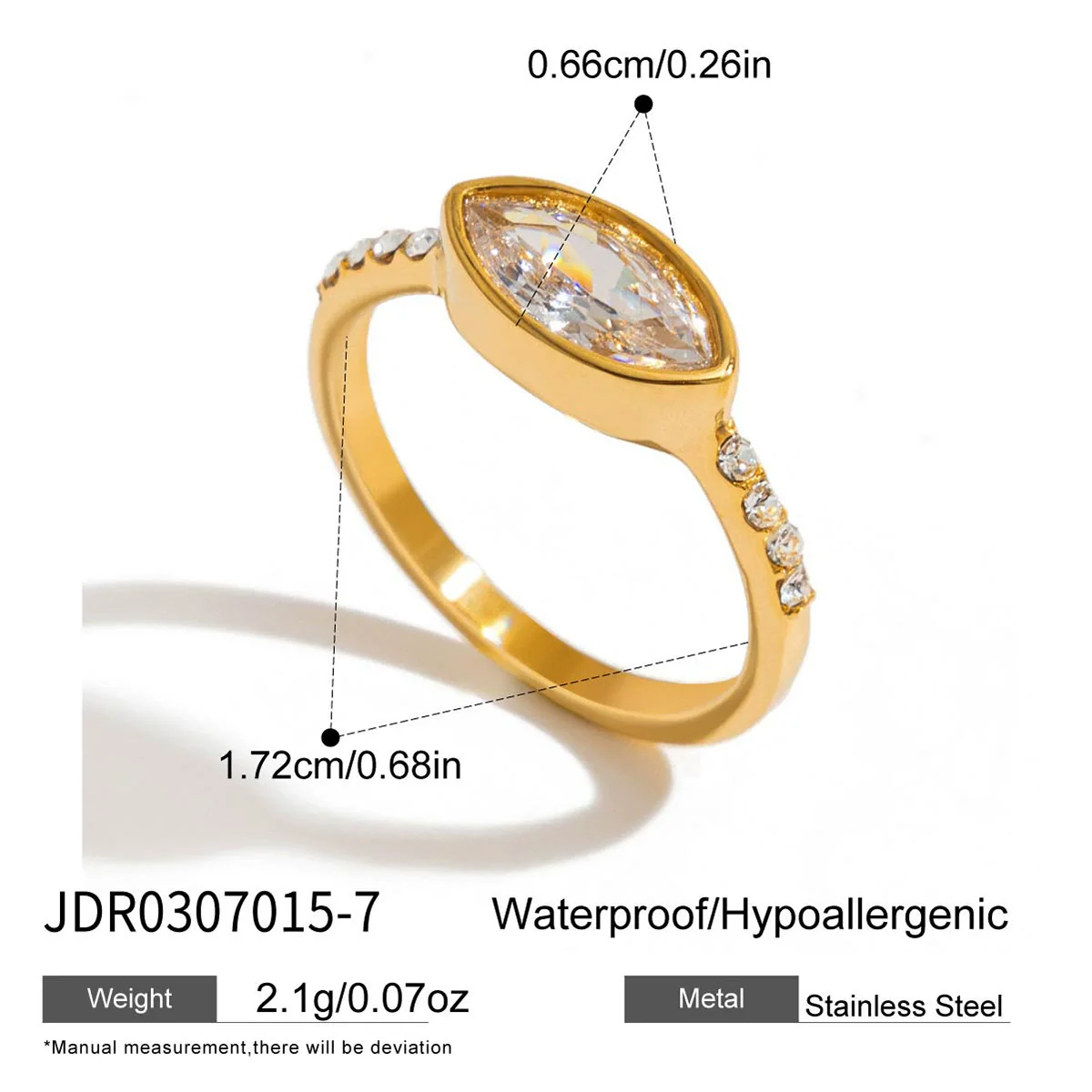 Wholesale Women's Geometric Stainless Steel Electroplated Zircon Ring Trendy Hand Jewelry - Image 11