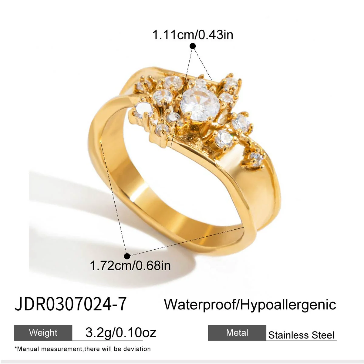 Wholesale Women's Geometric Stainless Steel Electroplated Zircon Ring Trendy Hand Jewelry - Image 12