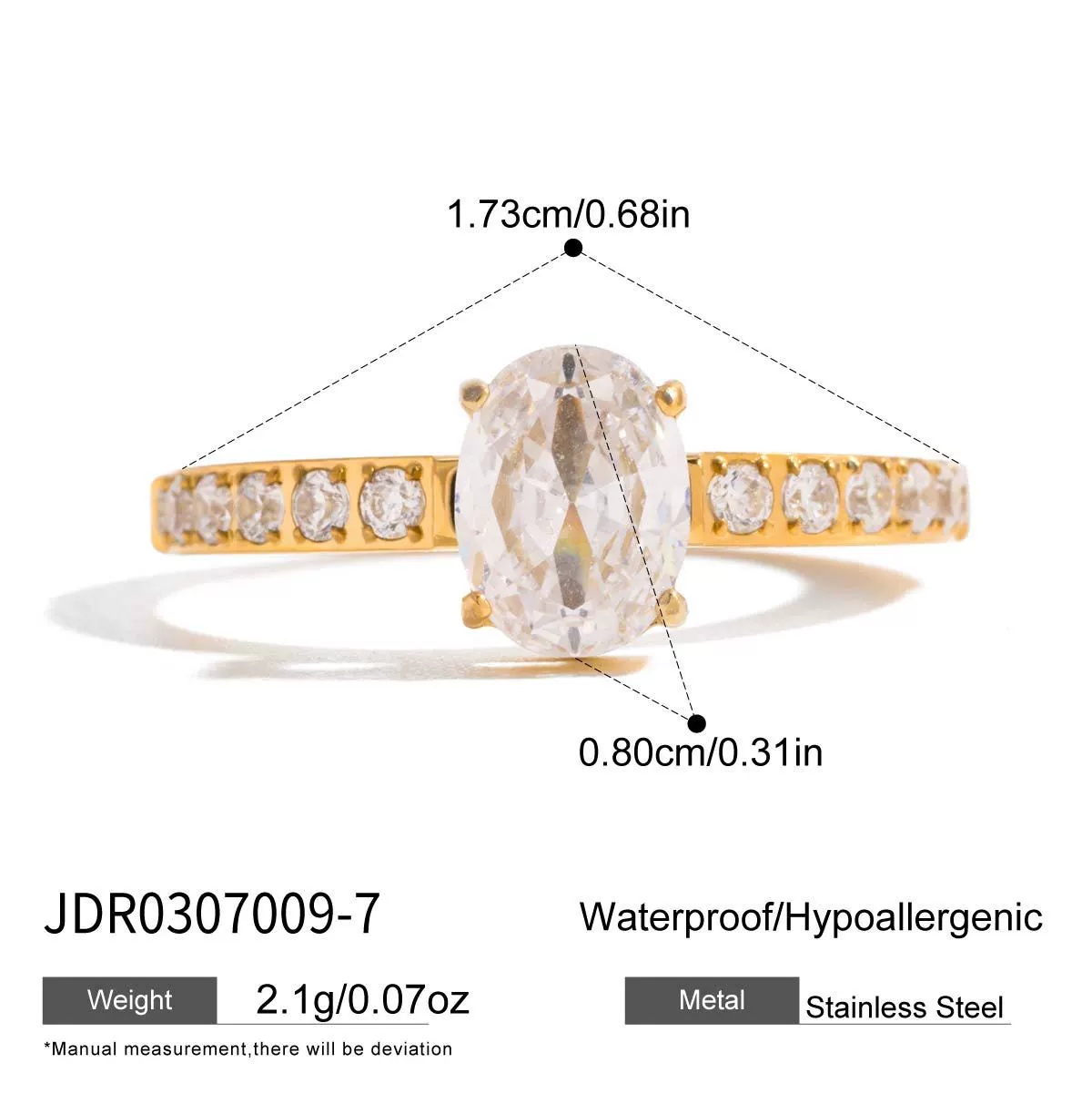 Wholesale Women's Geometric Stainless Steel Electroplated Zircon Ring Trendy Hand Jewelry - Image 5