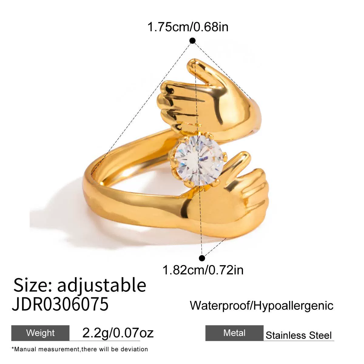 Wholesale Women's Geometric Stainless Steel Electroplated Zircon Ring Trendy Hand Jewelry - Image 6