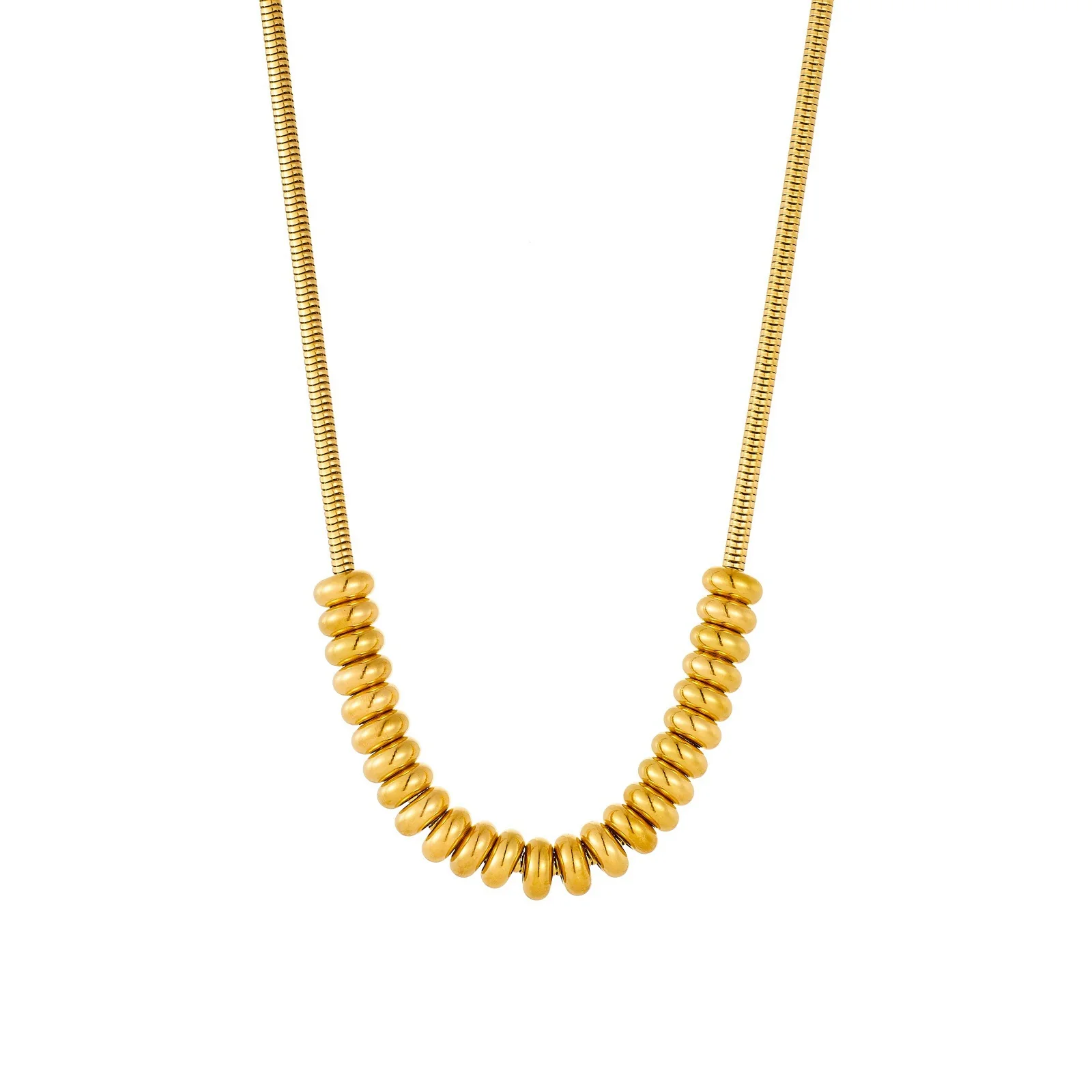 Wholesale Women's Geometric Stainless Steel Gold Plated Snake Chain Necklace Punk Minimalist Style - Image 5