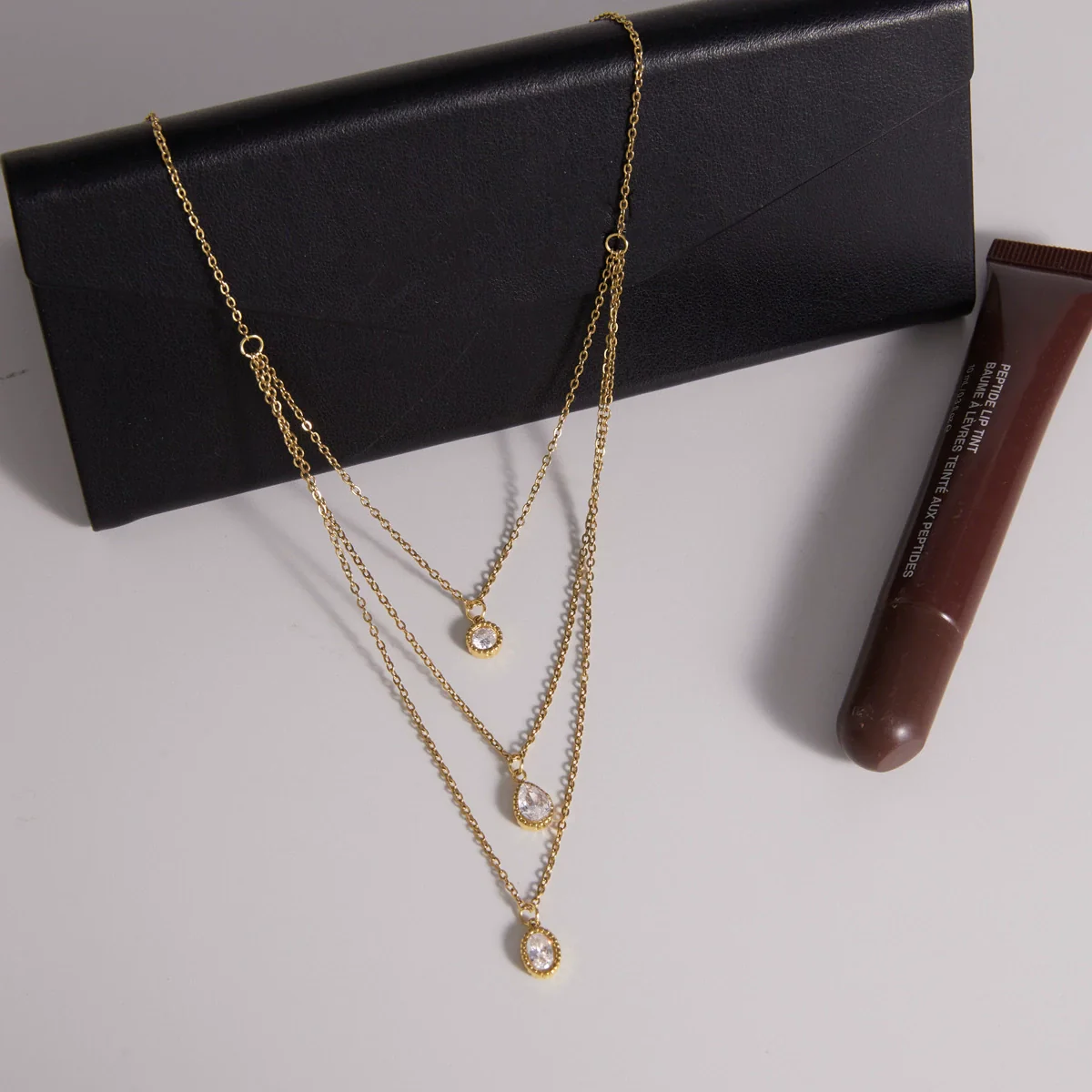 Wholesale Women's Geometric Stainless Steel Multilayered Stacking Necklace With Pvd Furnace Vacuum Real Gold Plating - Image 2