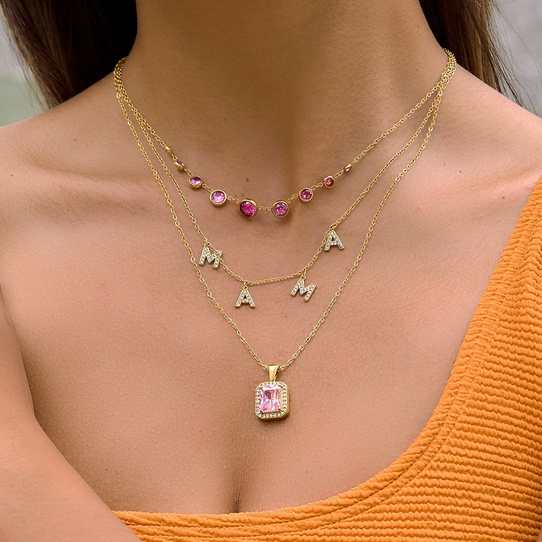Wholesale Women's Geometric Stainless Steel Necklace With Pvd Furnace Vacuum Real Gold Plating - Image 2
