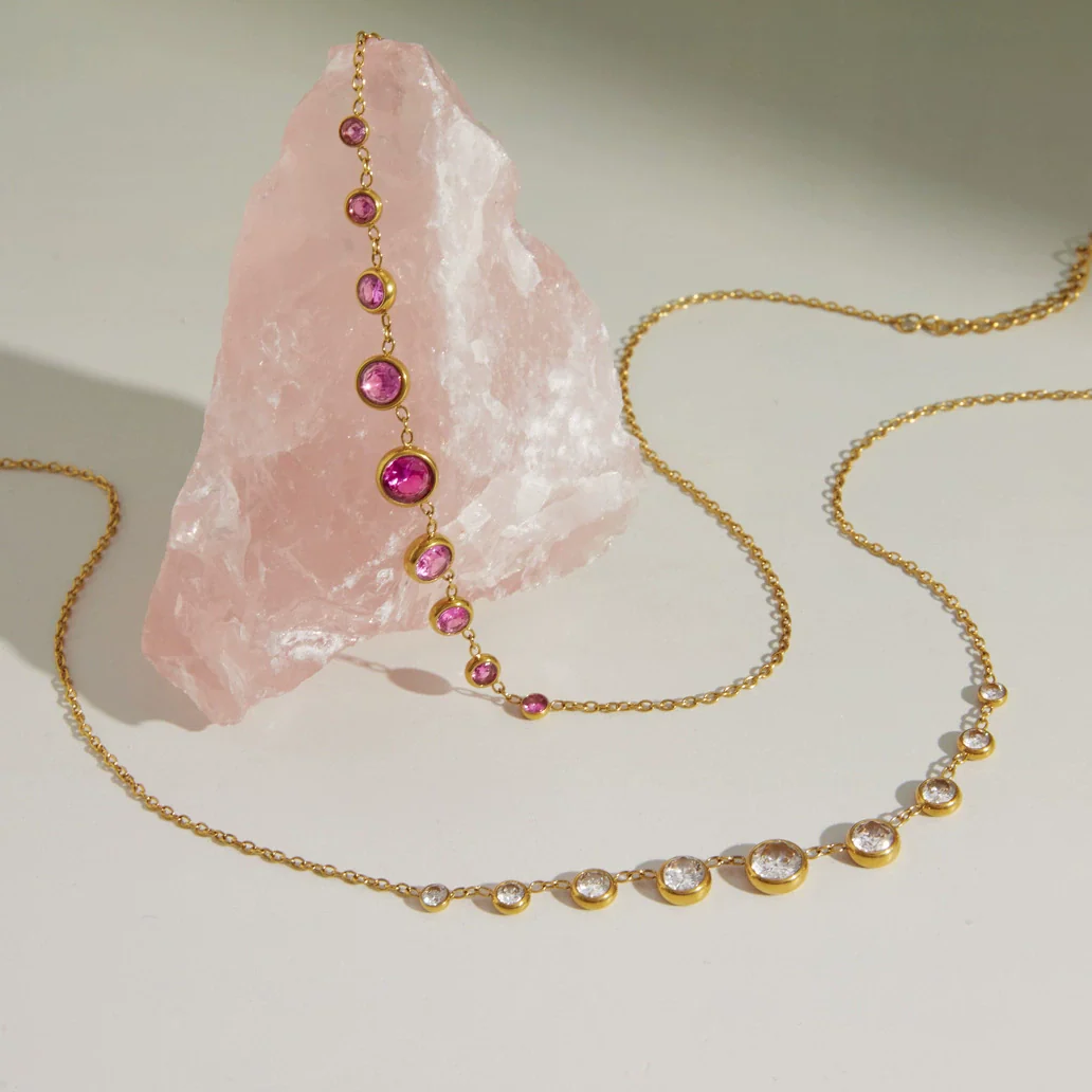 Wholesale Women's Geometric Stainless Steel Necklace With Pvd Furnace Vacuum Real Gold Plating - Image 3