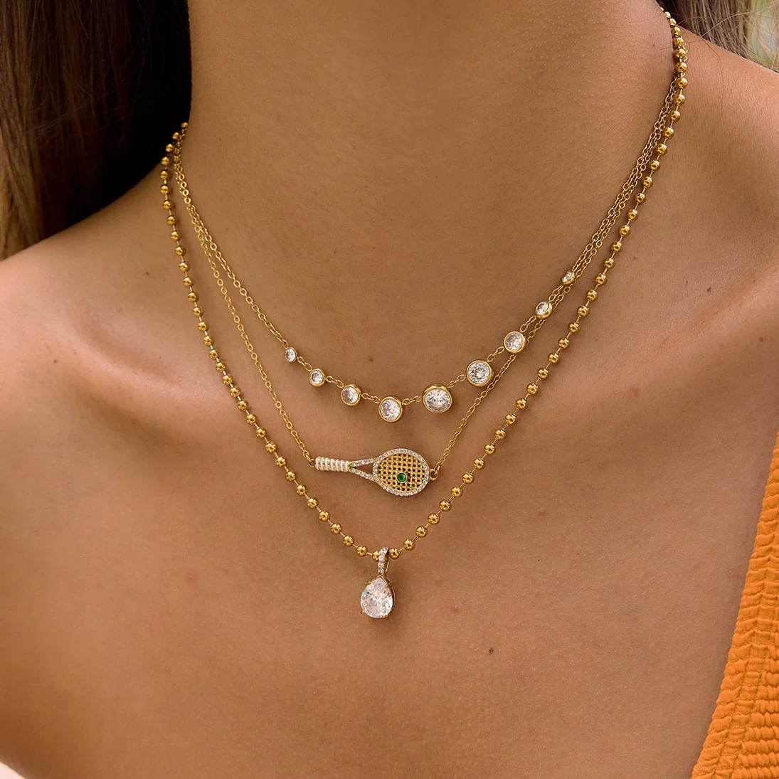 Wholesale Women's Geometric Stainless Steel Necklace With Pvd Furnace Vacuum Real Gold Plating - Image 4