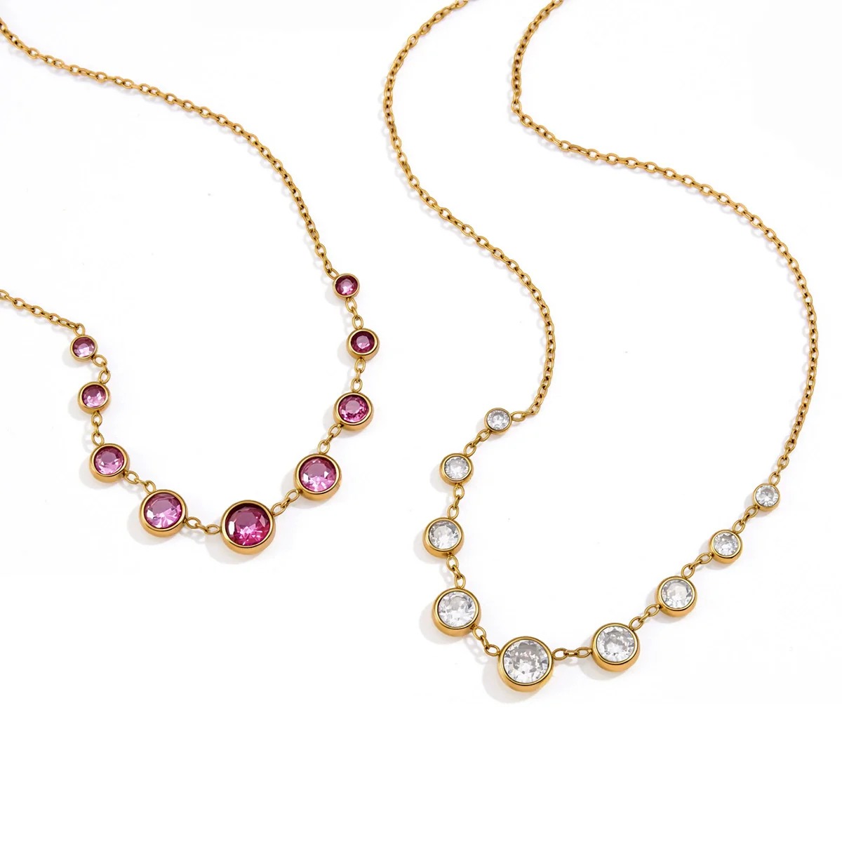 Wholesale Women's Geometric Stainless Steel Necklace With Pvd Furnace Vacuum Real Gold Plating - Image 5