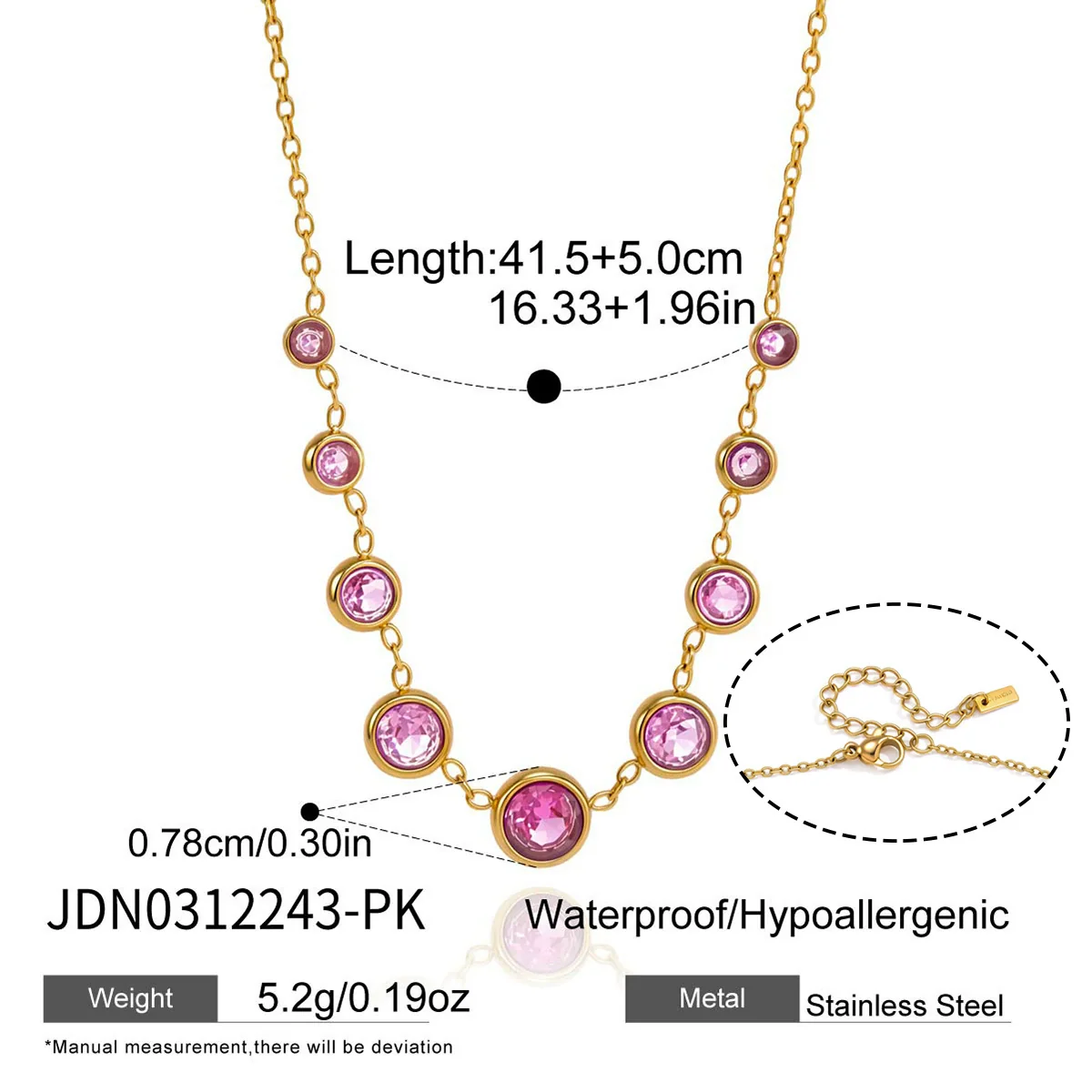 Wholesale Women's Geometric Stainless Steel Necklace With Pvd Furnace Vacuum Real Gold Plating - Image 6