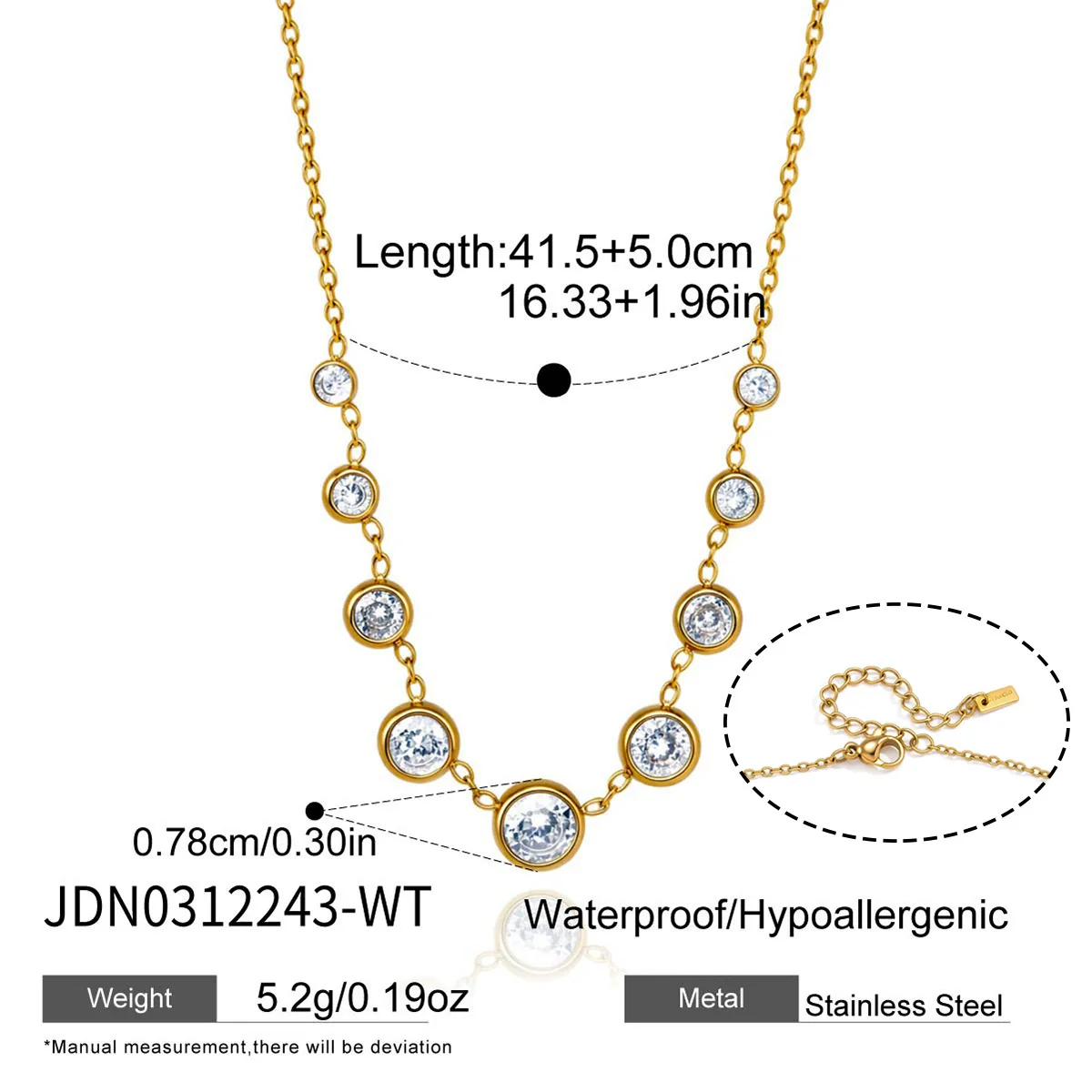 Wholesale Women's Geometric Stainless Steel Necklace With Pvd Furnace Vacuum Real Gold Plating - Image 7
