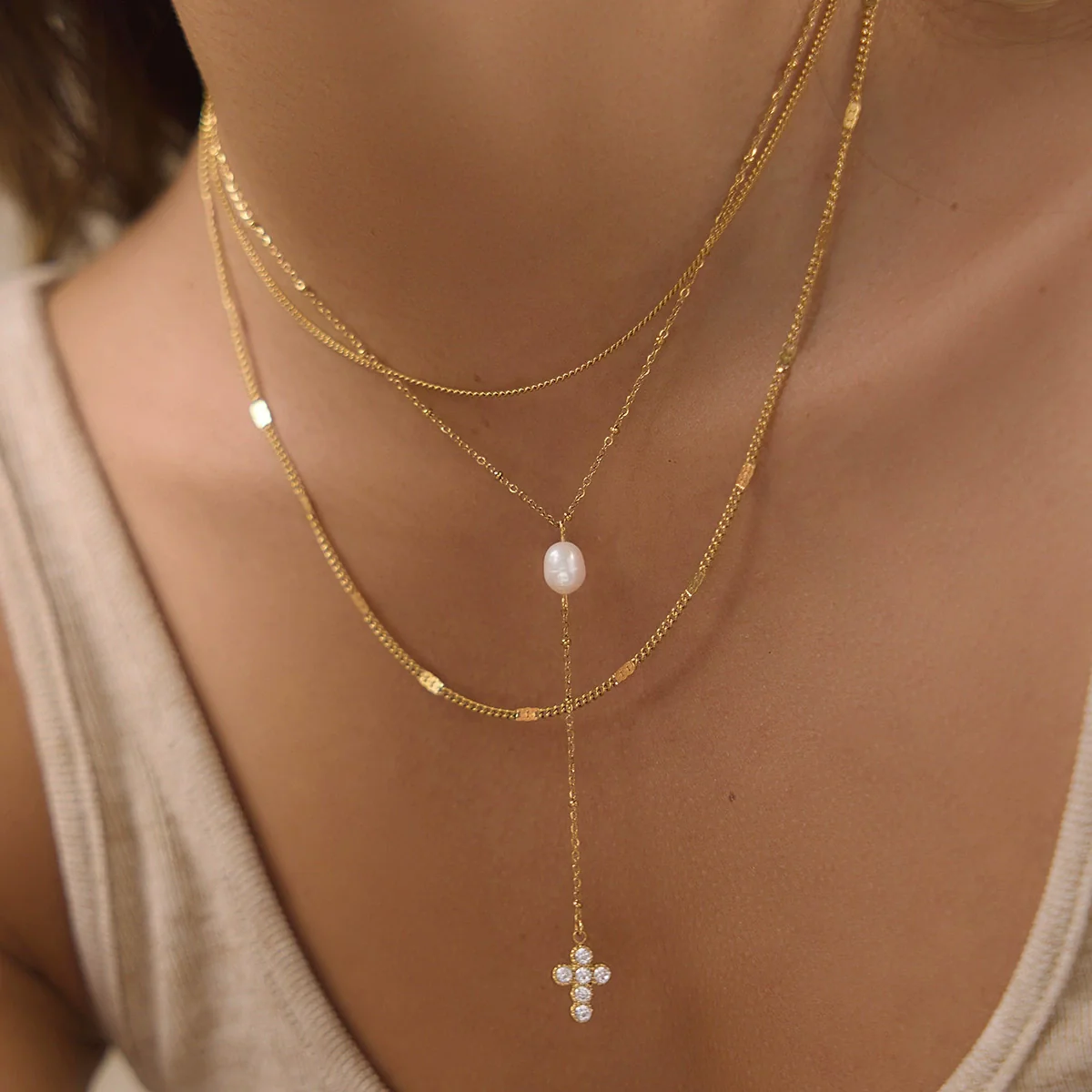 Wholesale Women's Geometric Stainless Steel Necklace With Pvd Furnace Vacuum Real Gold Plating - Image 2