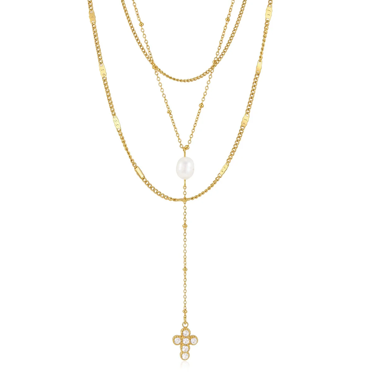Wholesale Women's Geometric Stainless Steel Necklace With Pvd Furnace Vacuum Real Gold Plating - Image 5