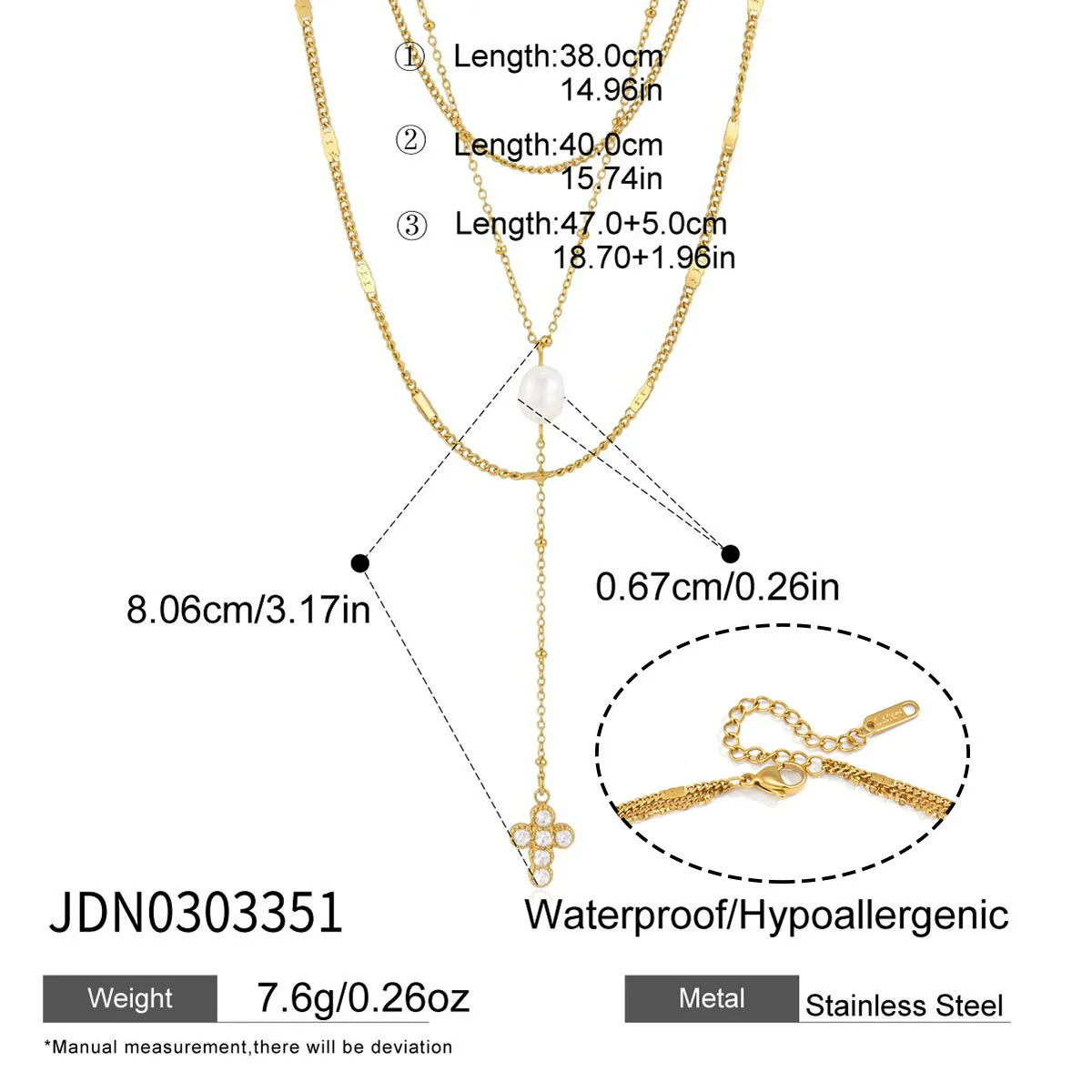Wholesale Women's Geometric Stainless Steel Necklace With Pvd Furnace Vacuum Real Gold Plating - Image 6
