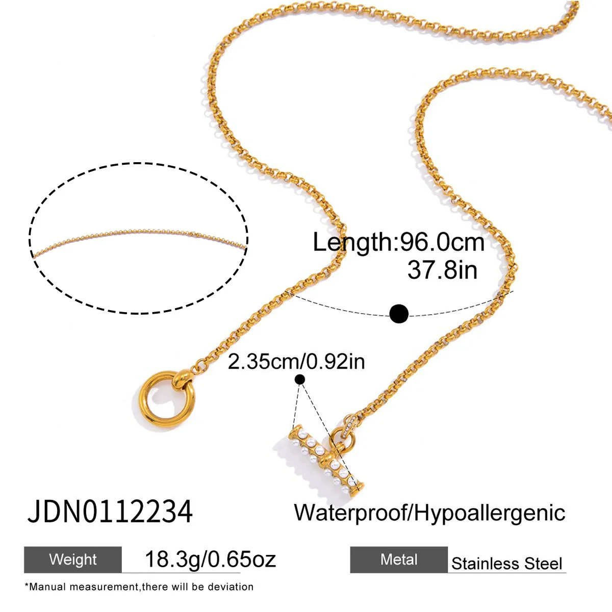 Wholesale Women's Geometric Stainless Steel Necklace With Pvd Furnace Vacuum Real Gold Plating - Image 6