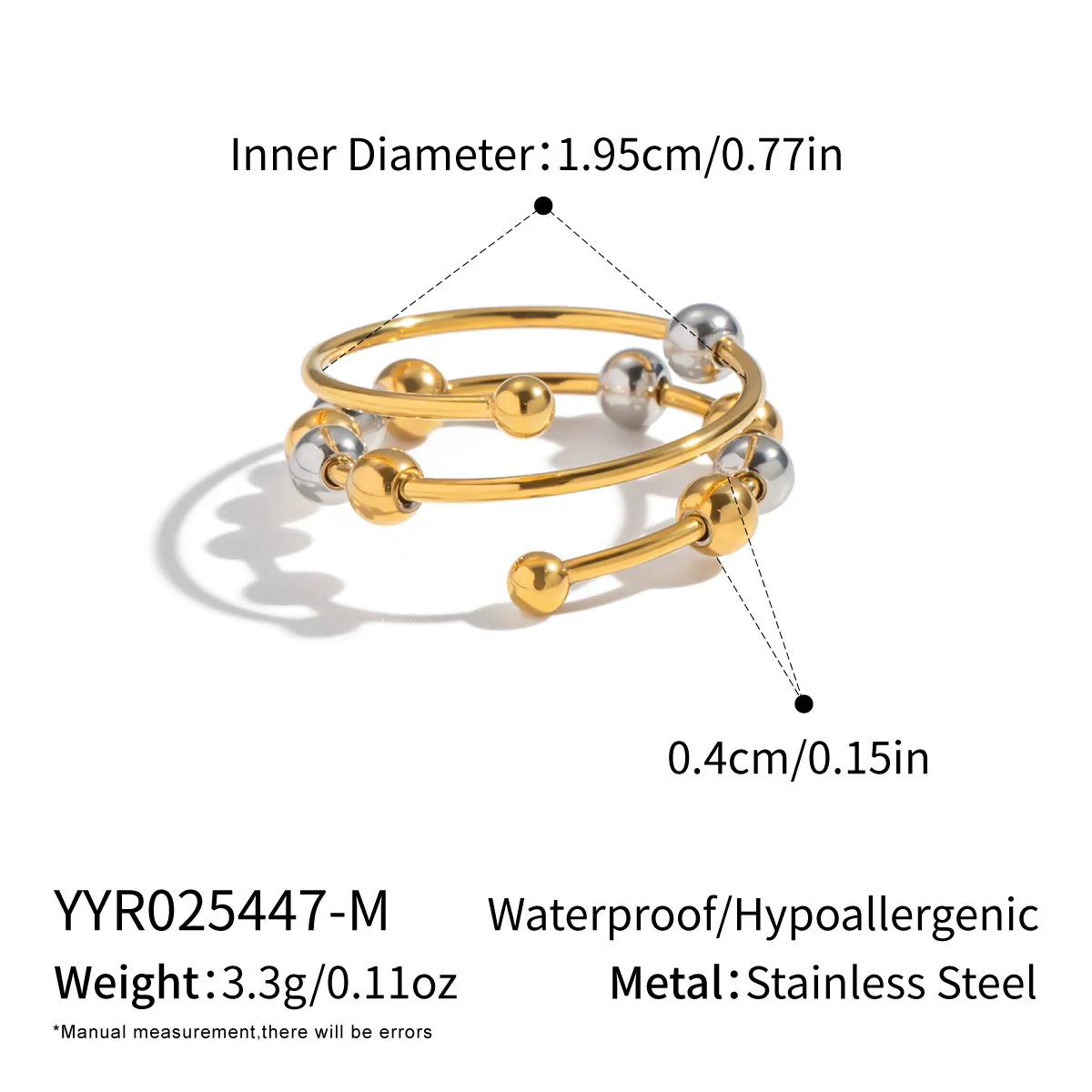 Wholesale Women's Geometric Stainless Steel Open Ring With Pvd Furnace Vacuum Real Gold Plating - Image 7