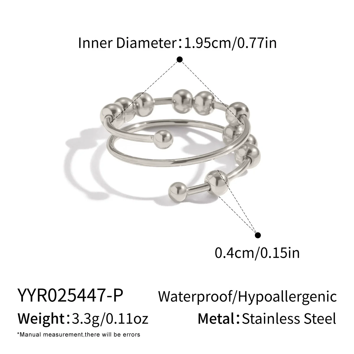 Wholesale Women's Geometric Stainless Steel Open Ring With Pvd Furnace Vacuum Real Gold Plating - Image 8