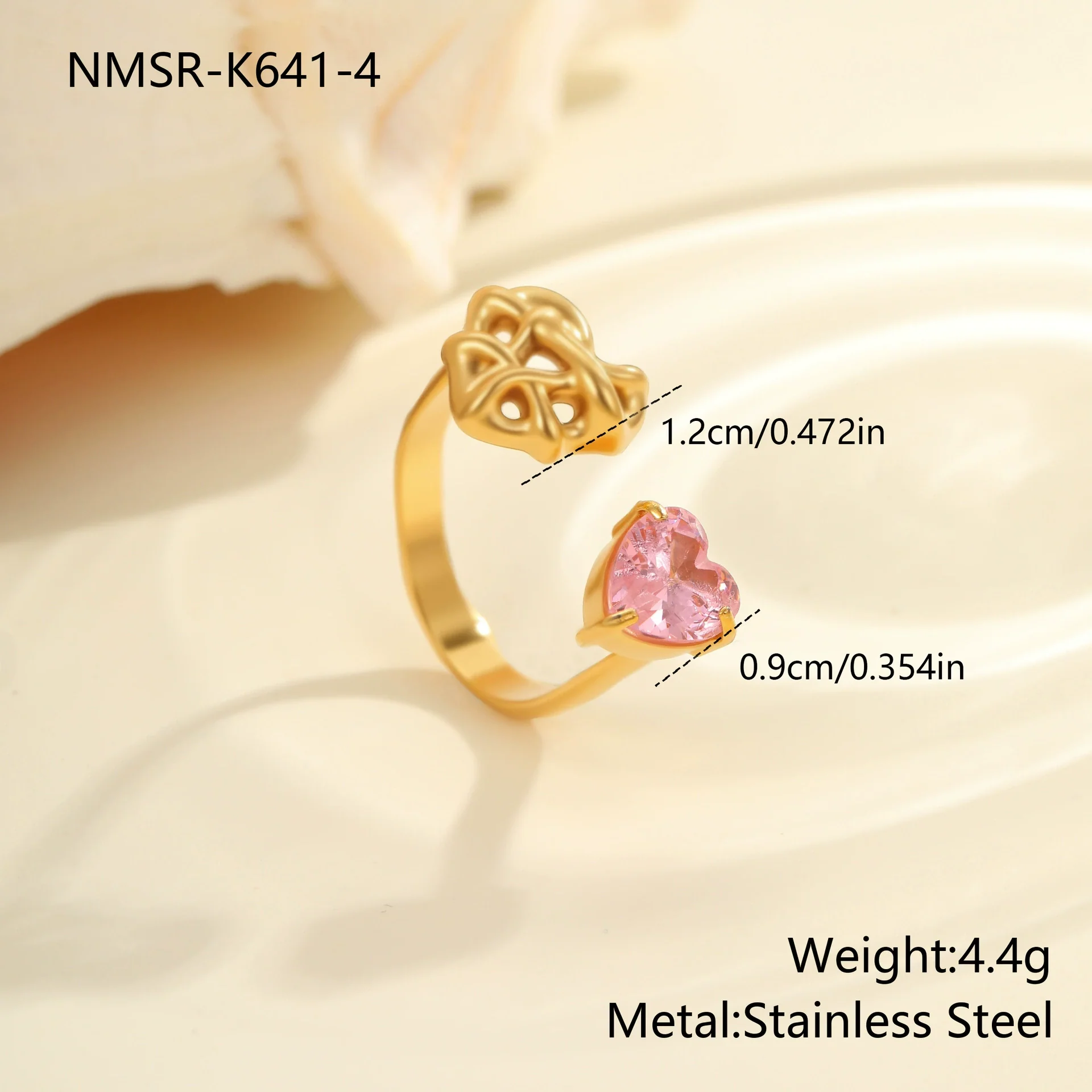 Wholesale Women's Geometric Stainless Steel Ring Electroplated With Real Gold Inlaid With Zircon Light Luxury Hand Jewelry - Image 9