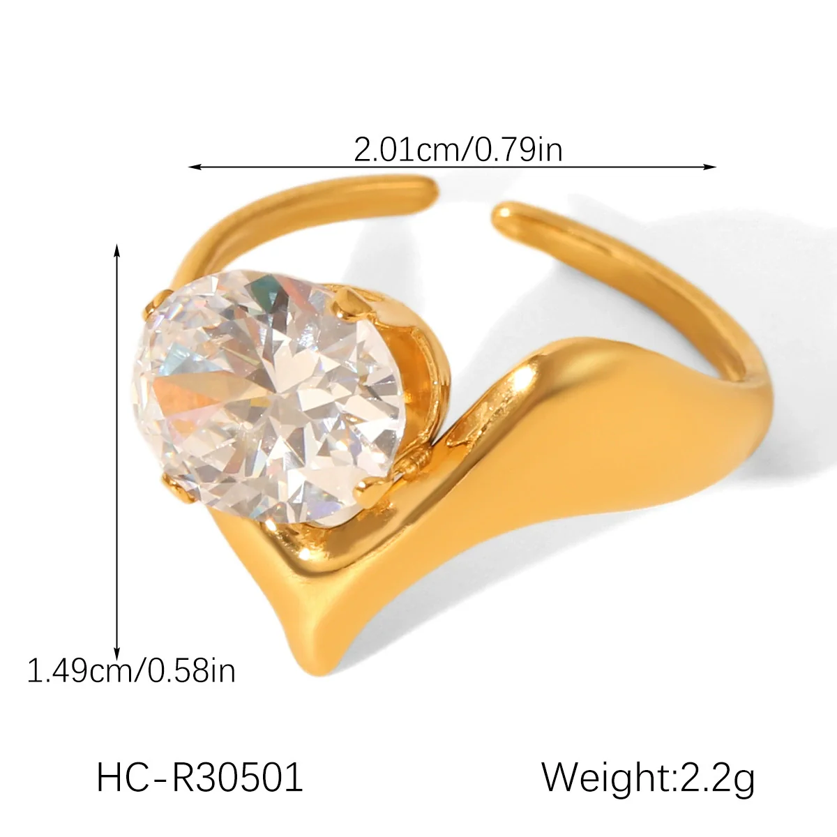 Wholesale Women's Geometric Stainless Steel Ring Set With Zirconia - Image 11
