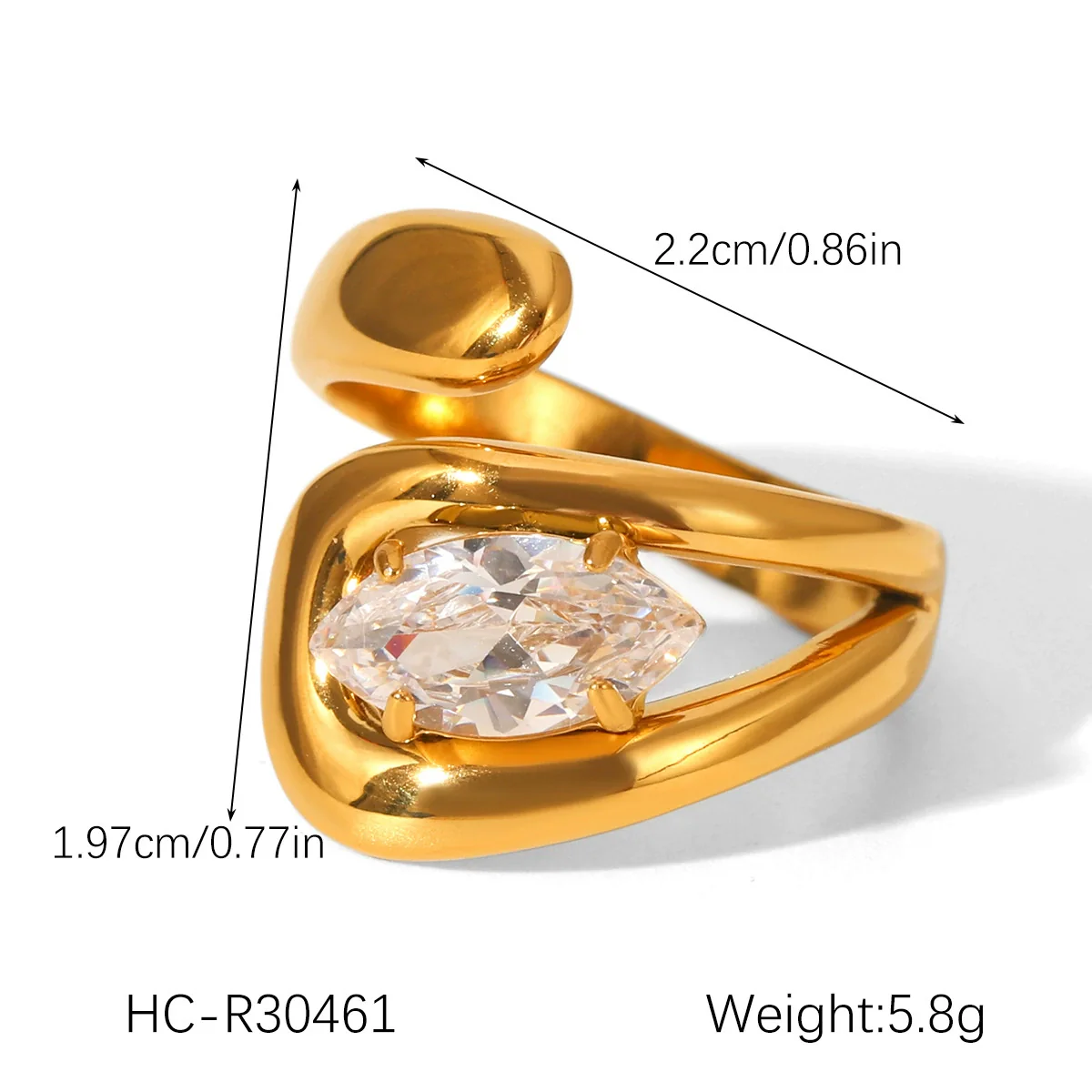 Wholesale Women's Geometric Stainless Steel Ring Set With Zirconia - Image 12