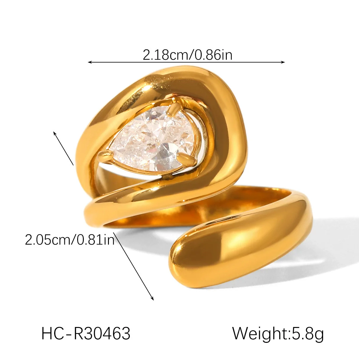 Wholesale Women's Geometric Stainless Steel Ring Set With Zirconia - Image 14