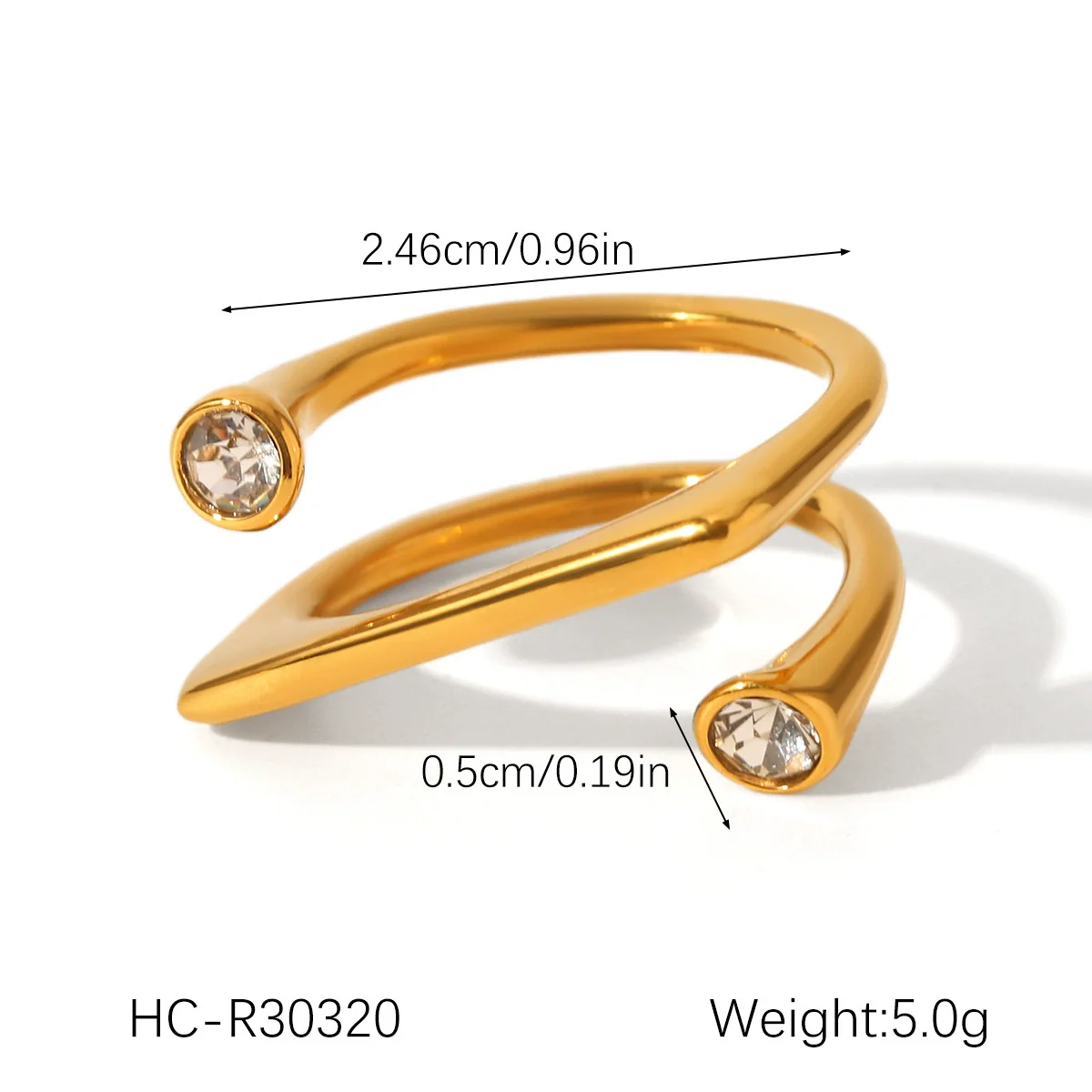 Wholesale Women's Geometric Stainless Steel Ring Set With Zirconia - Image 15
