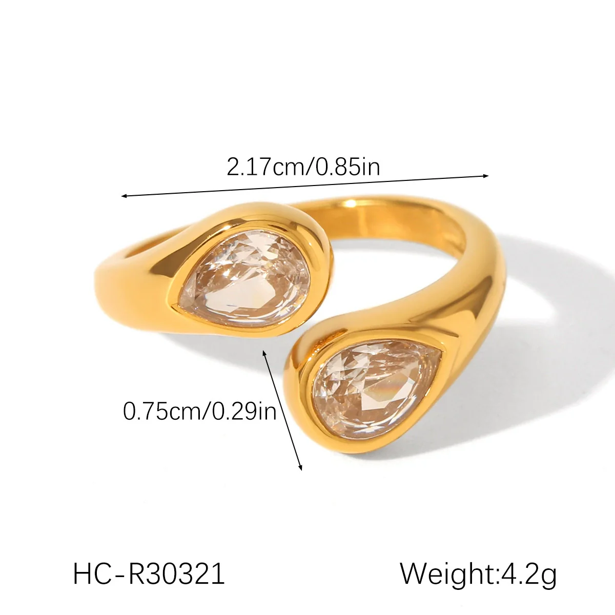 Wholesale Women's Geometric Stainless Steel Ring Set With Zirconia - Image 16